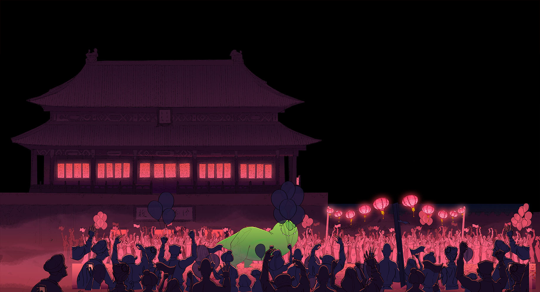 Pan background artwork for animated ident created for Animation Dingle festival.