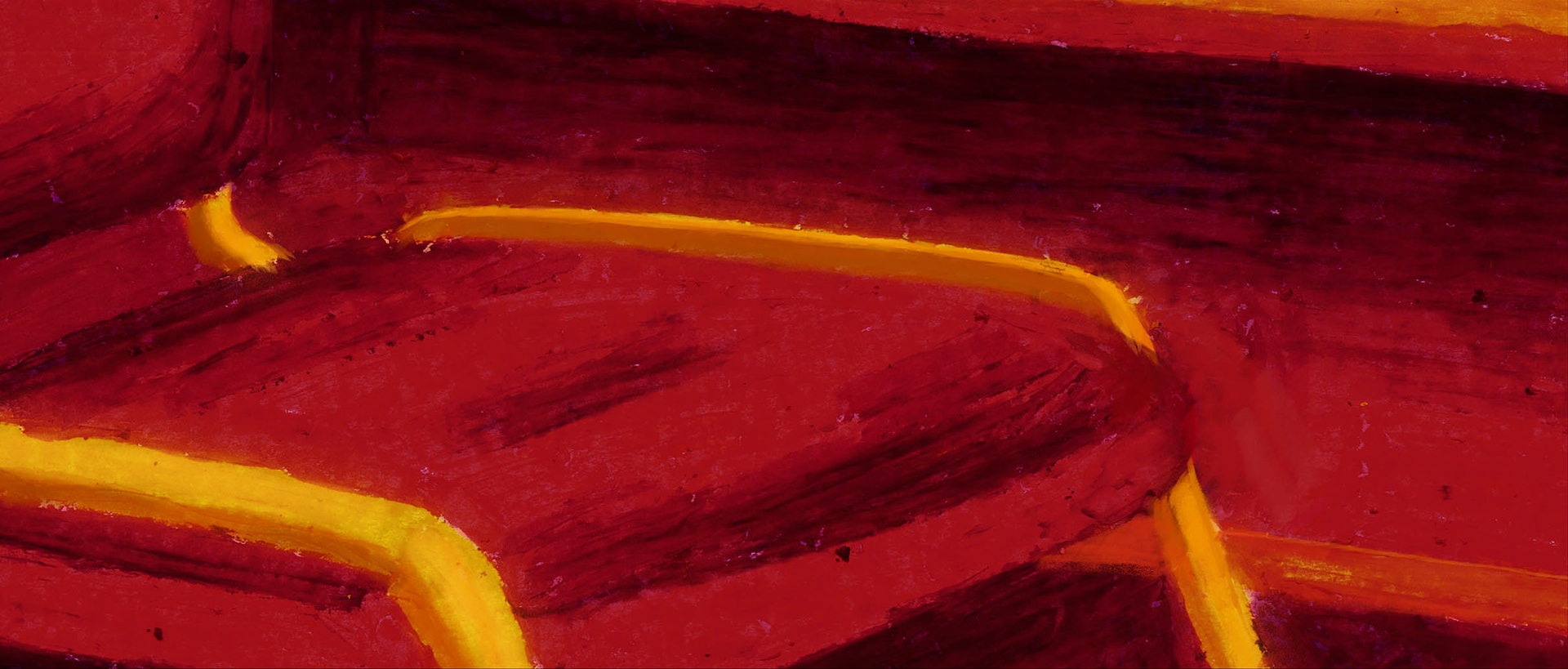 Oil pastel background of chair from Fall of the Ibis King animation.