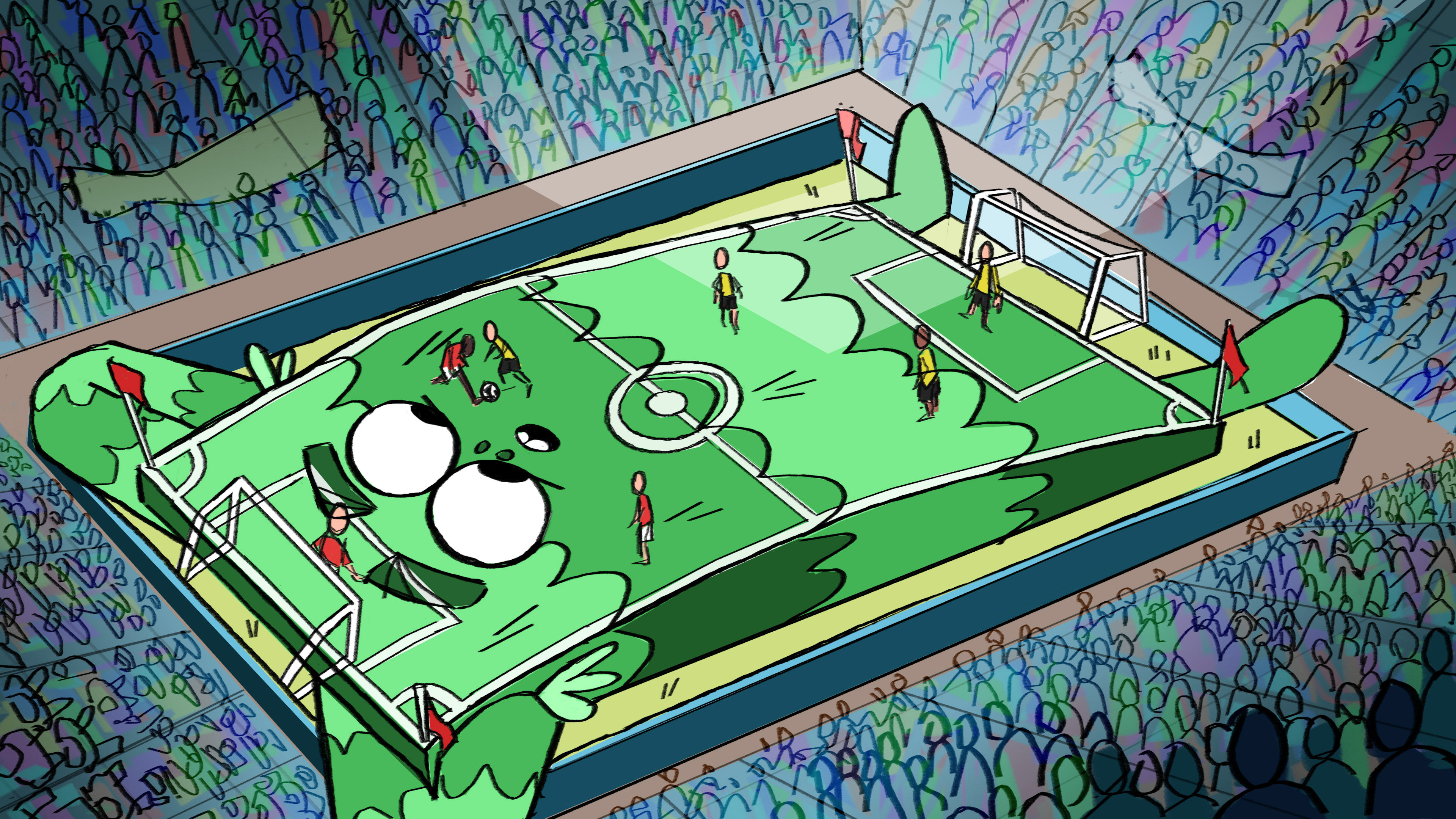 Gigantic Football Field dude now Disguised Animation Dingle Big Pitcher