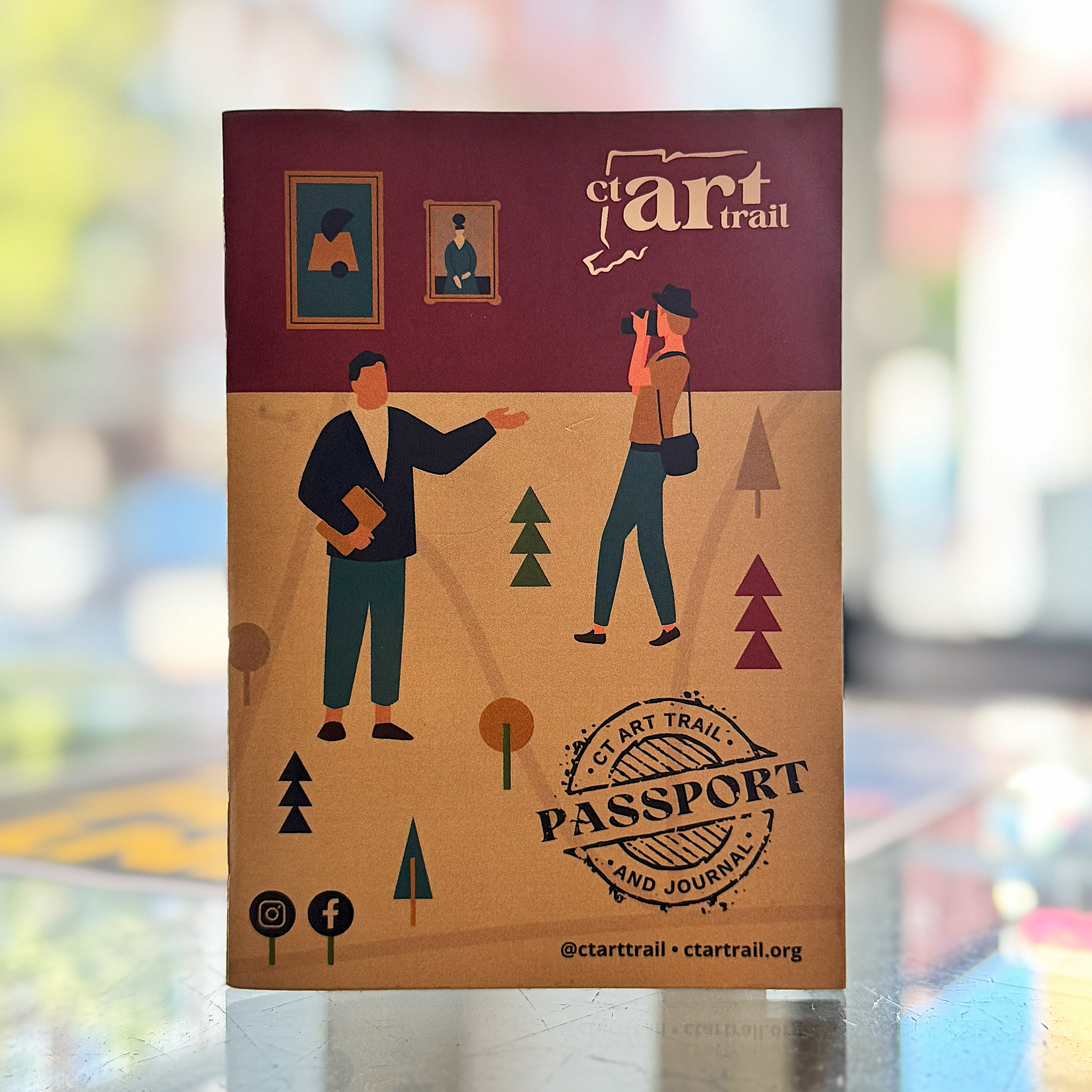 This is the front view of the CT Art Trail Passport.