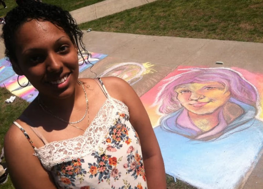 Sasha at the HCC's Sidewalk Chalk Festival 2015