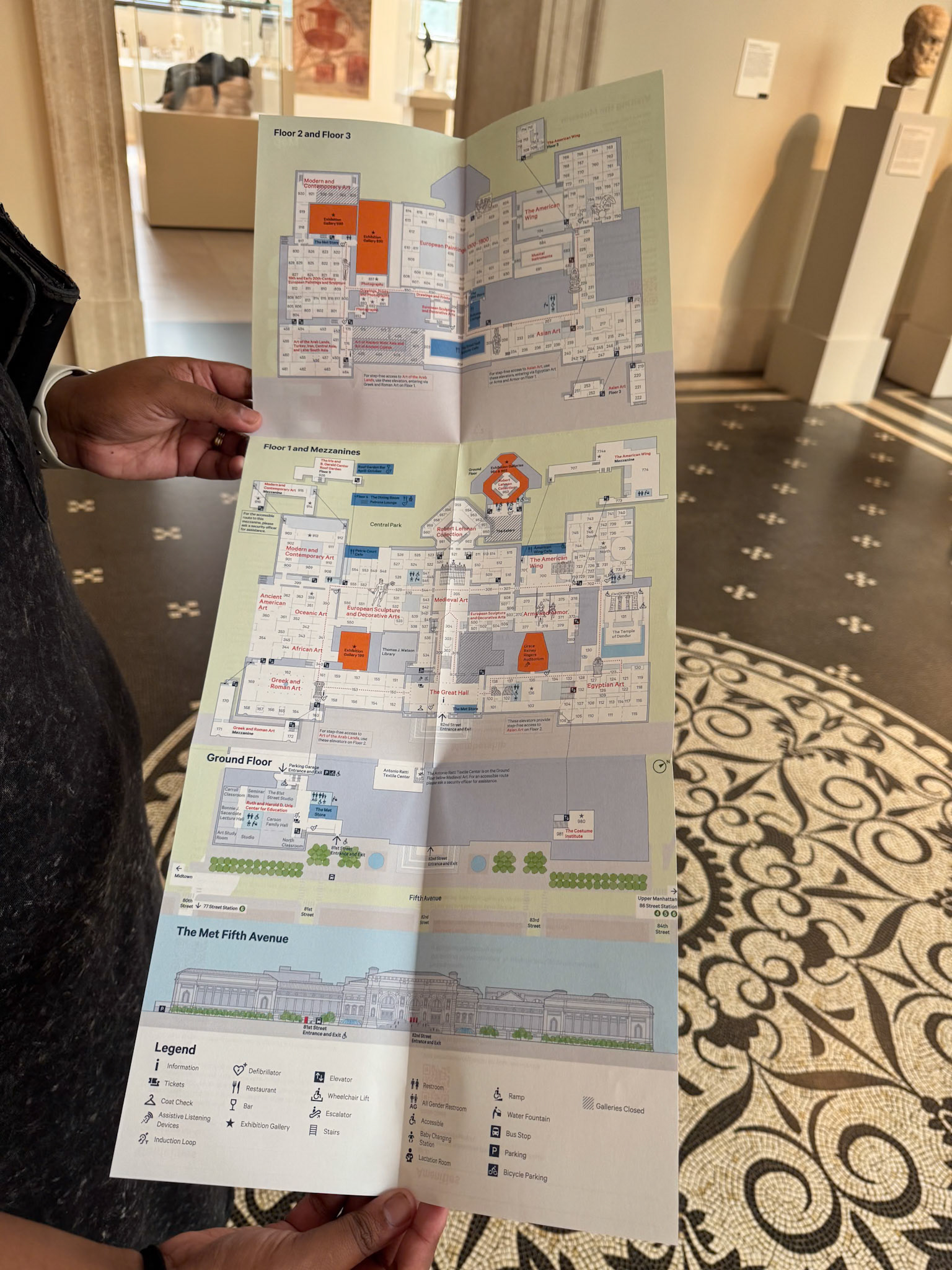A map that details every wing in the Met Museum.