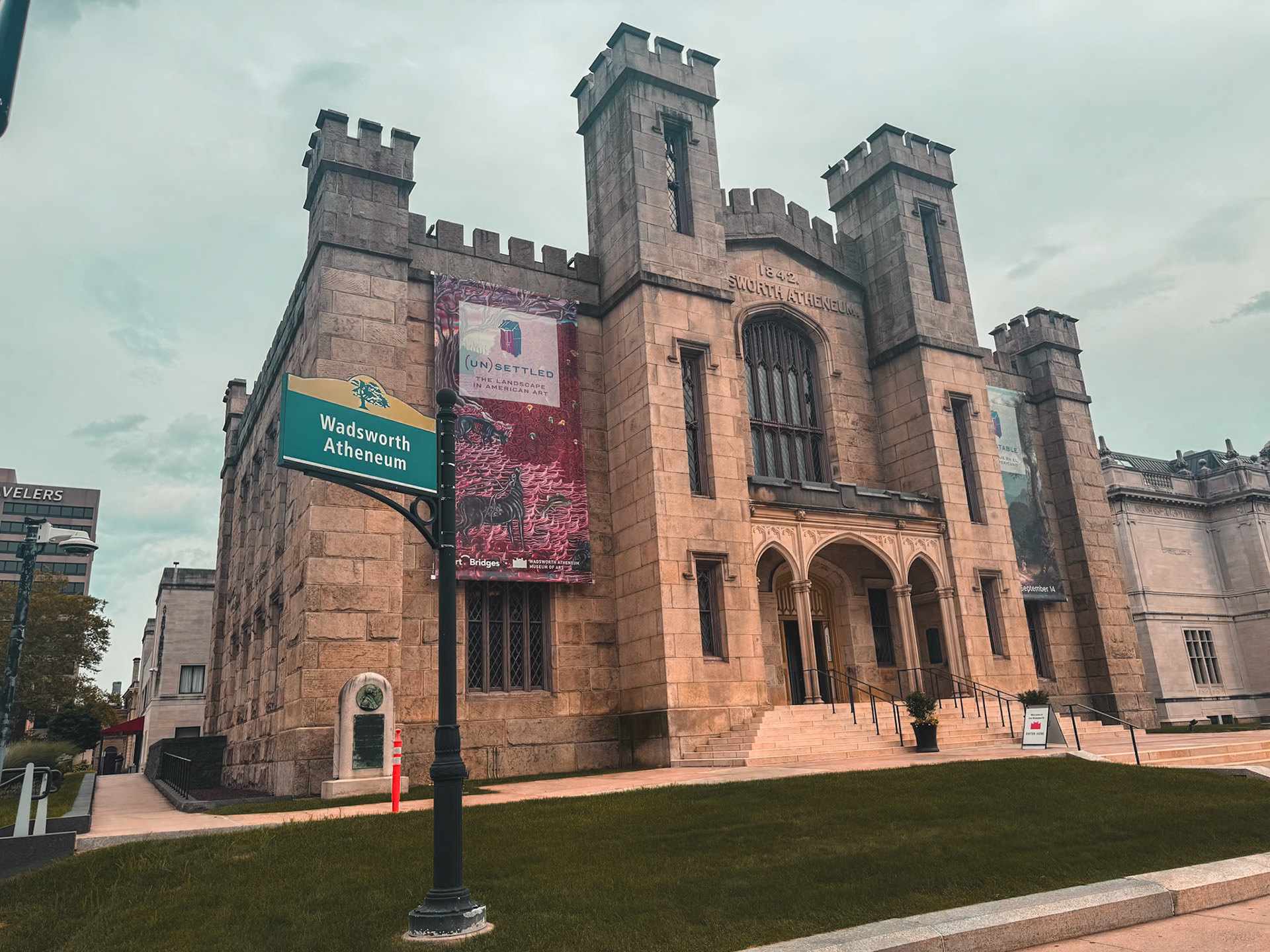 Front-view of the Wadsworth Art Museum.