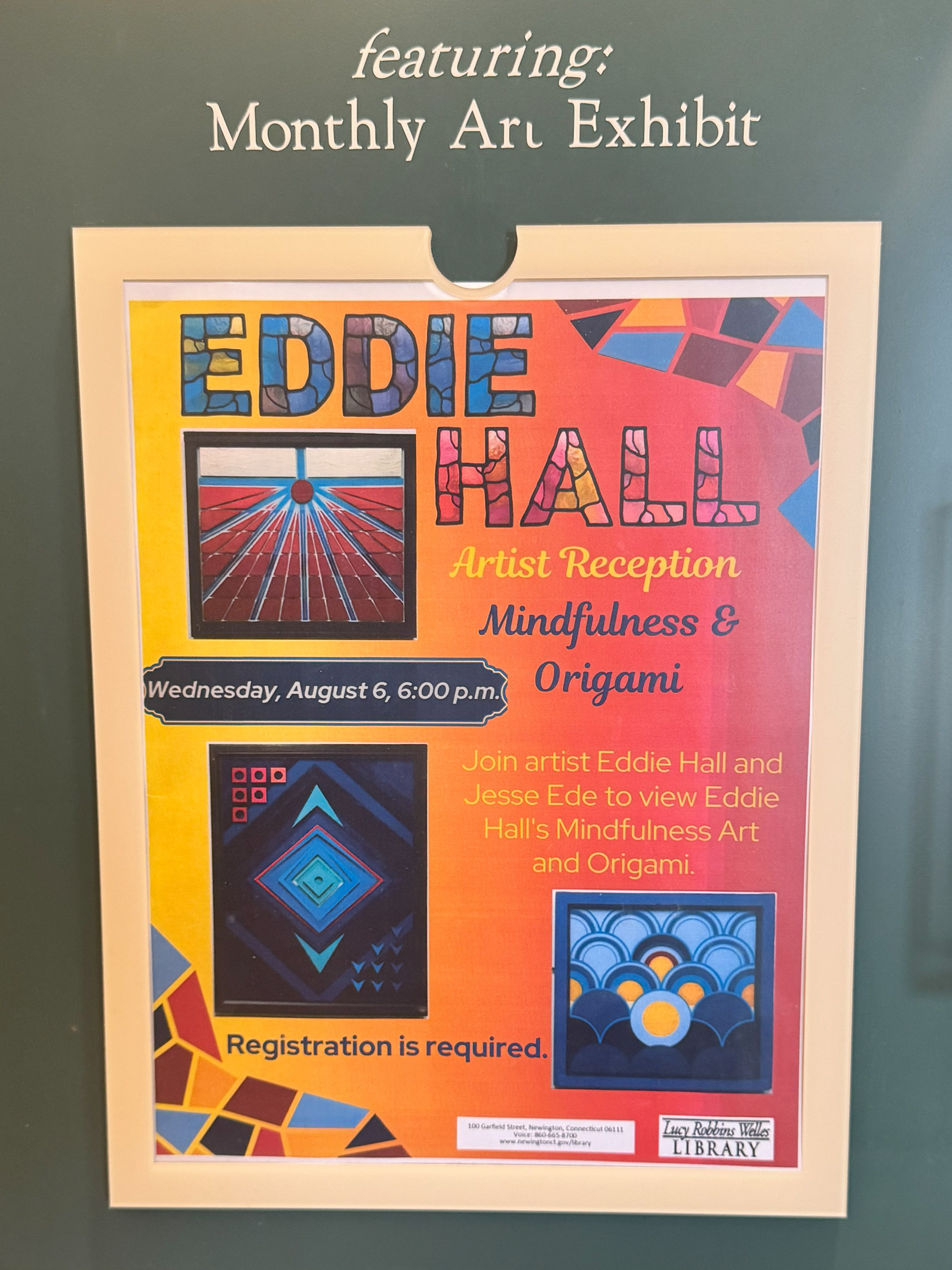 This is Eddie Hall's poster for his exhibition at the library.