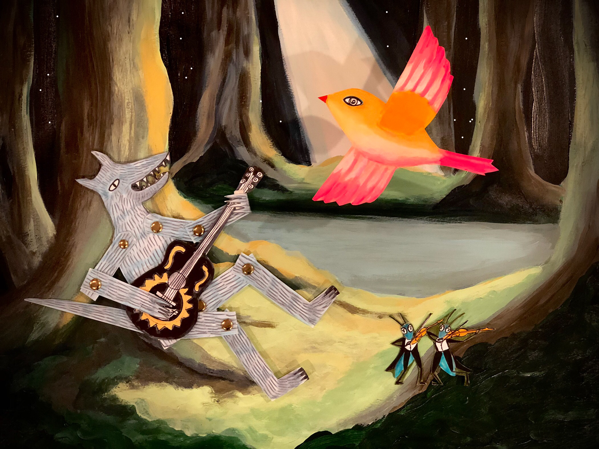 Wolf sings to Morningbird