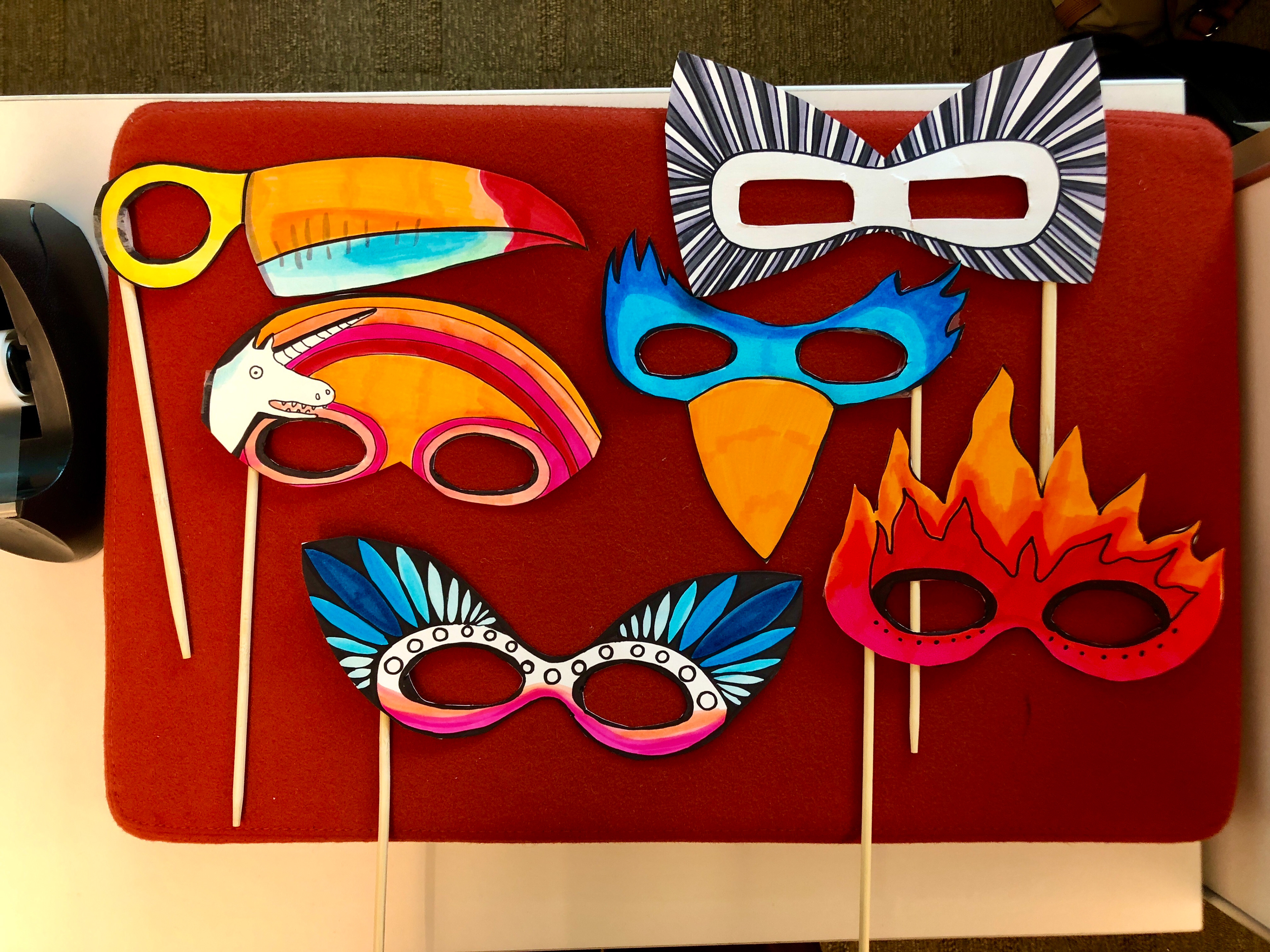 I made some masks to wear during the photos.