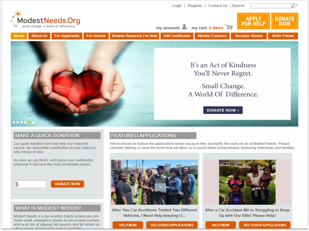 ModestNeeds.org when we first started the project.