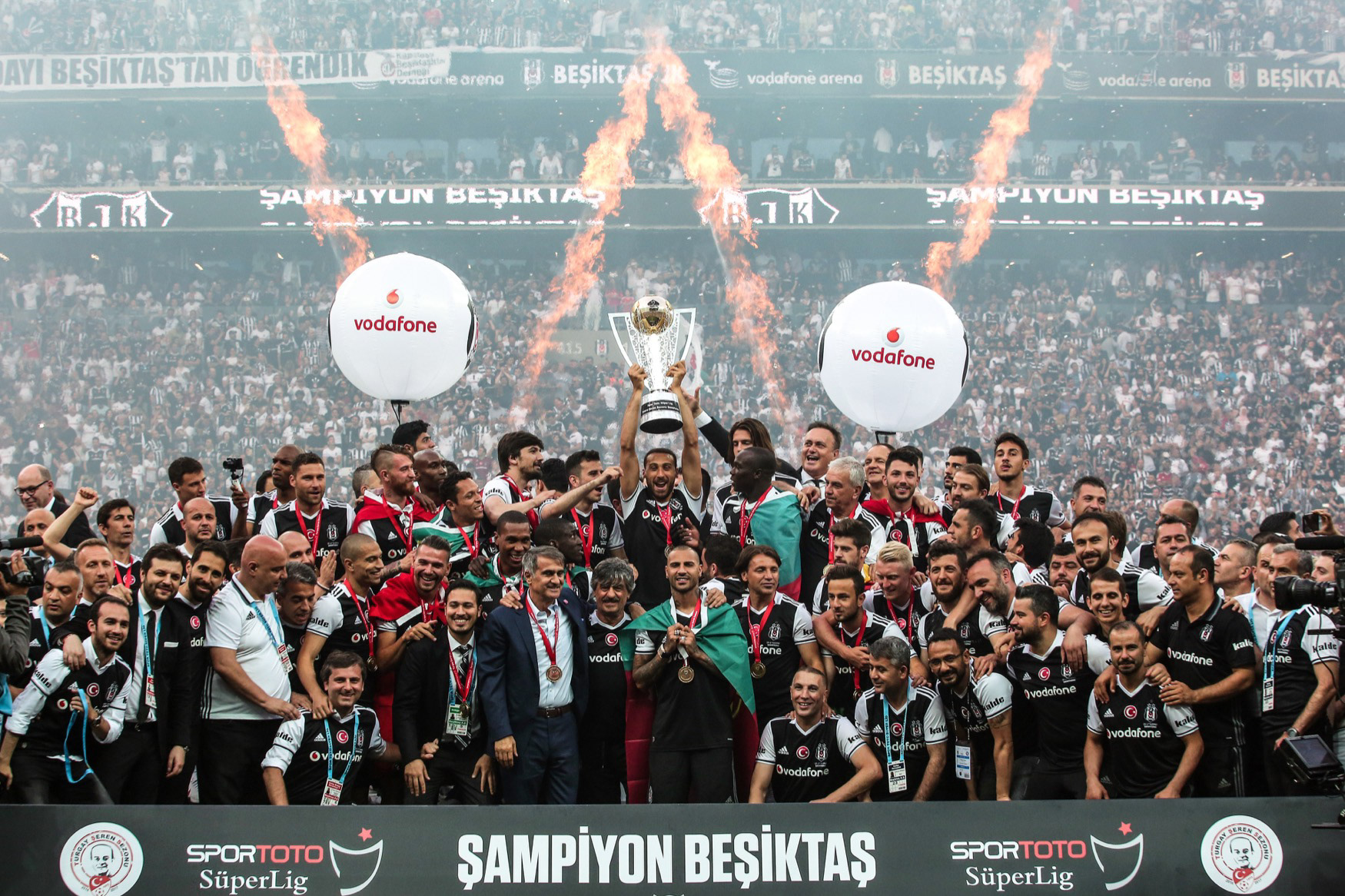Beşiktaş have claimed the Turkish Super League title for the 15th time, Vodafone Park, İstanbul, 2017