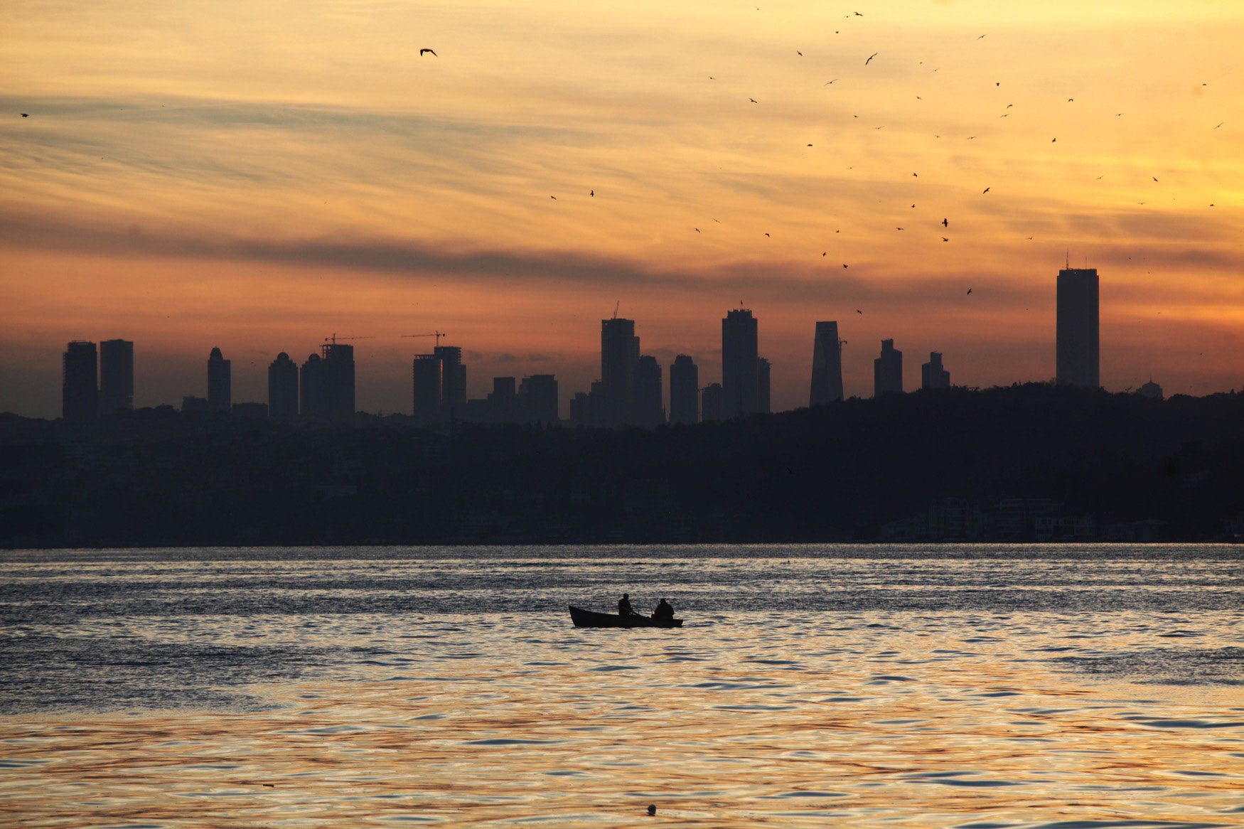 Sunset at Beykoz and Maslak Skyscrapers
