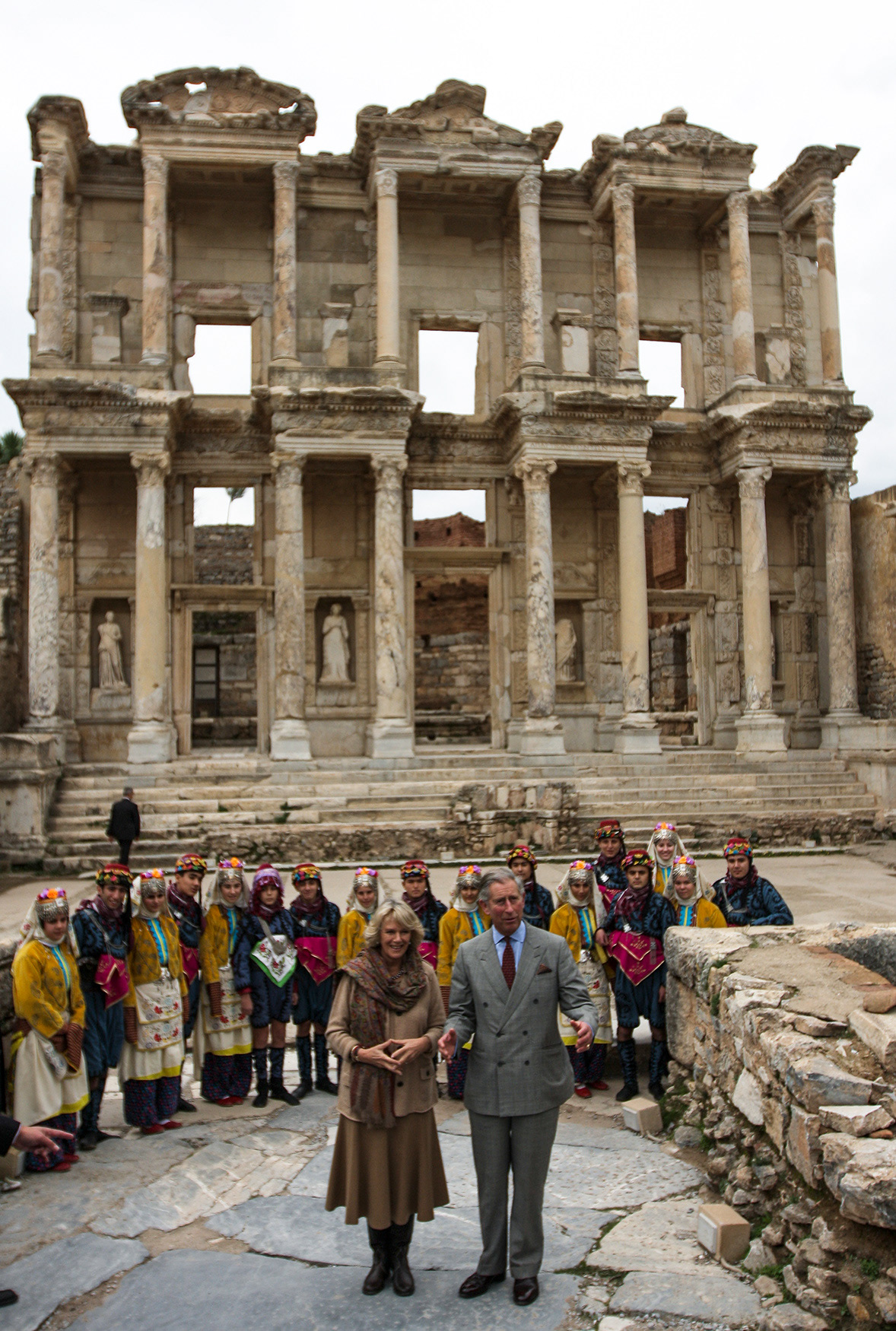 Prince of Wales and her wife Camilia Parker Bowles, Ancient City of Ephesus İzmir, 2007