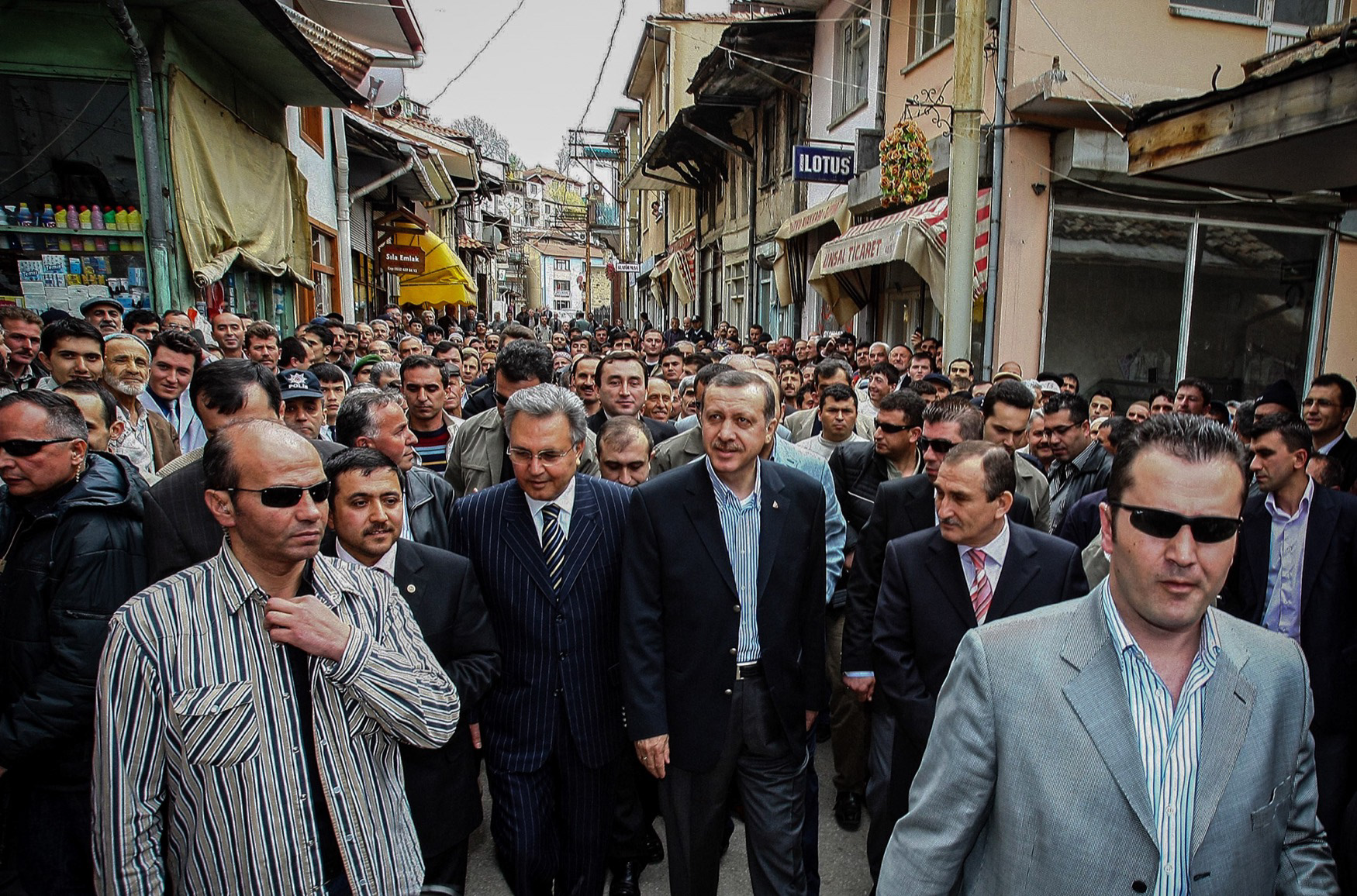 Recep Tayyip Erdoğan makes a city tour at Mudurnu, Bolu, 2008