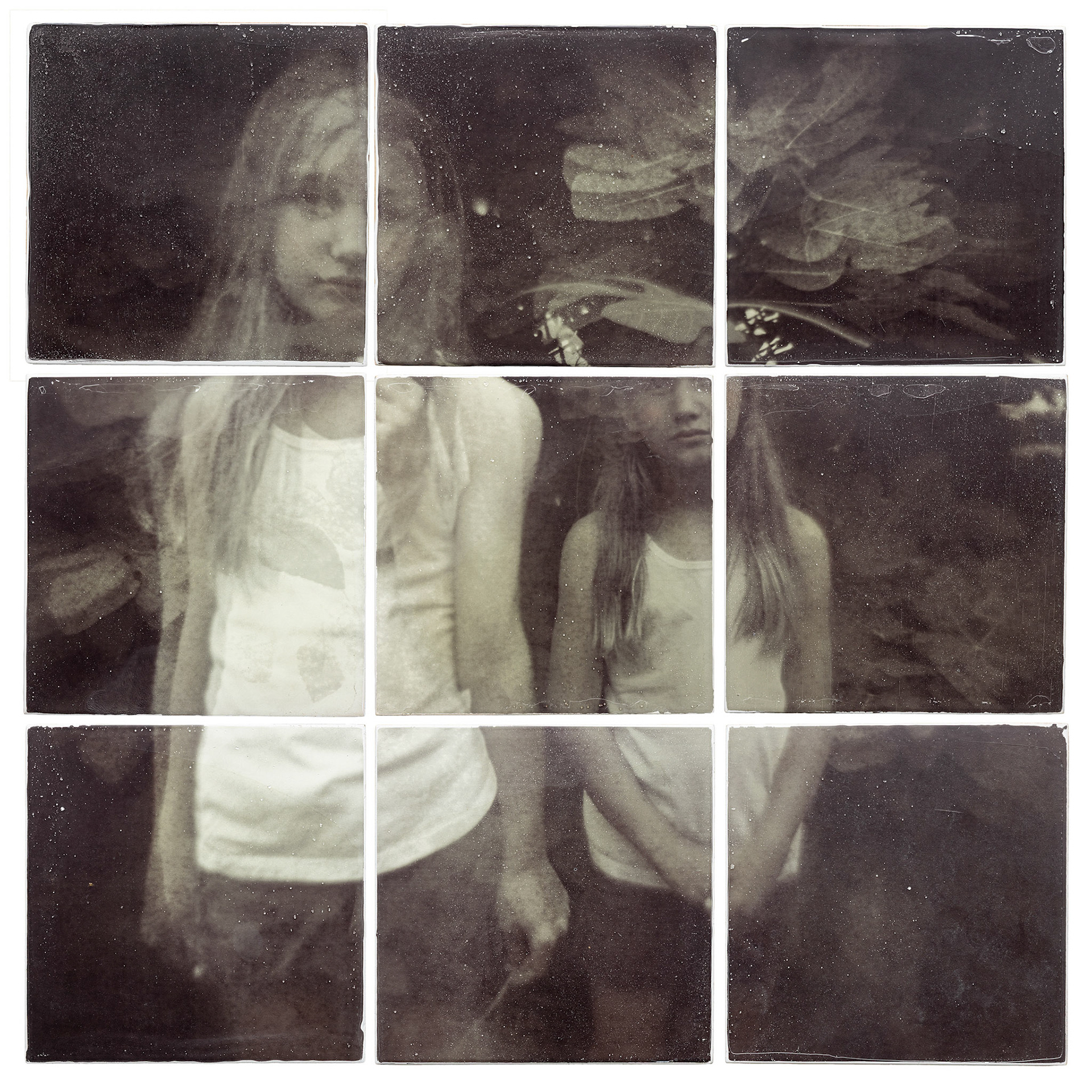 8 not 7. White Marble Gelatin Fresco Image Transfer, 2013