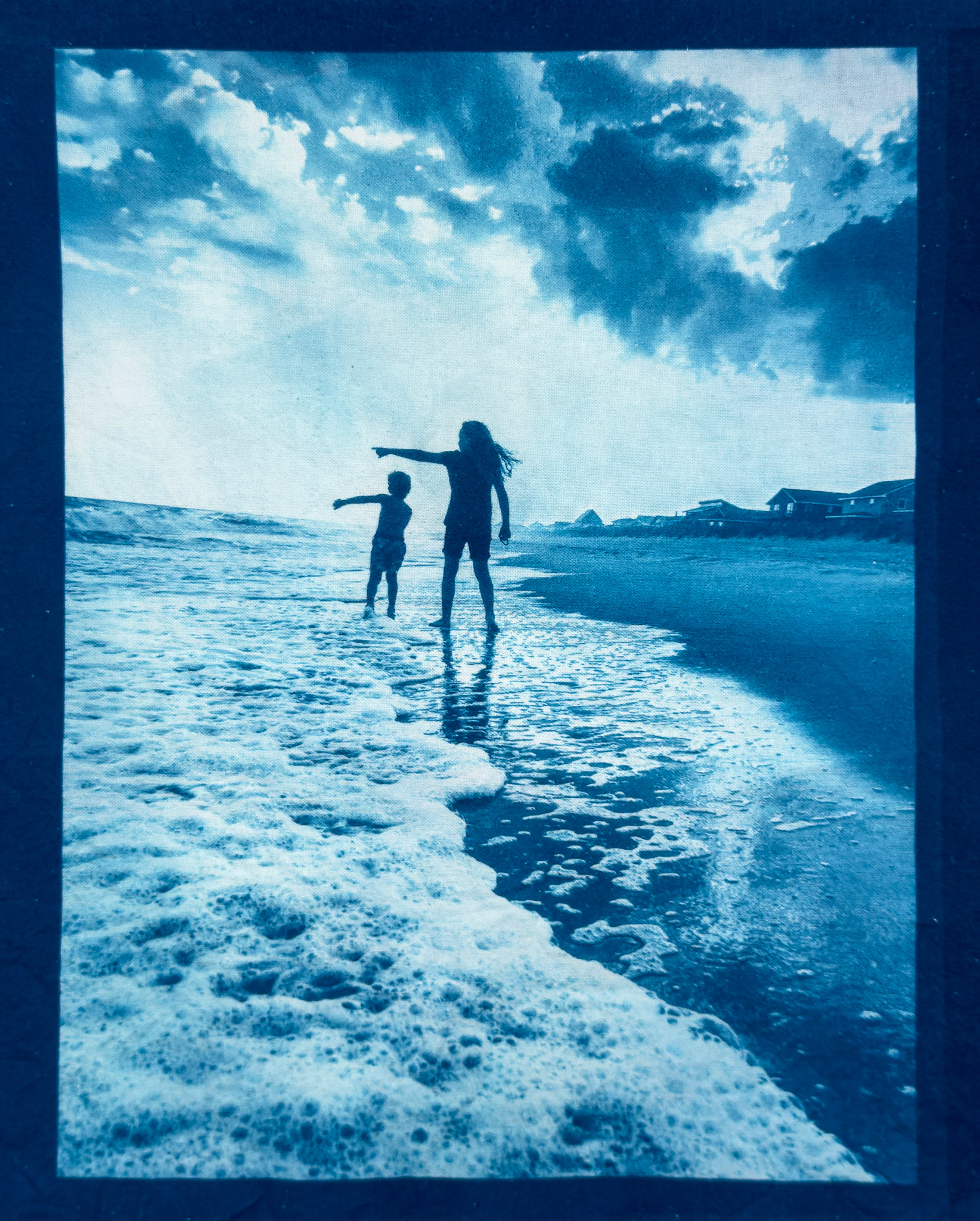 For World Cyanotype Day (2024). Cyanotype on Fabric