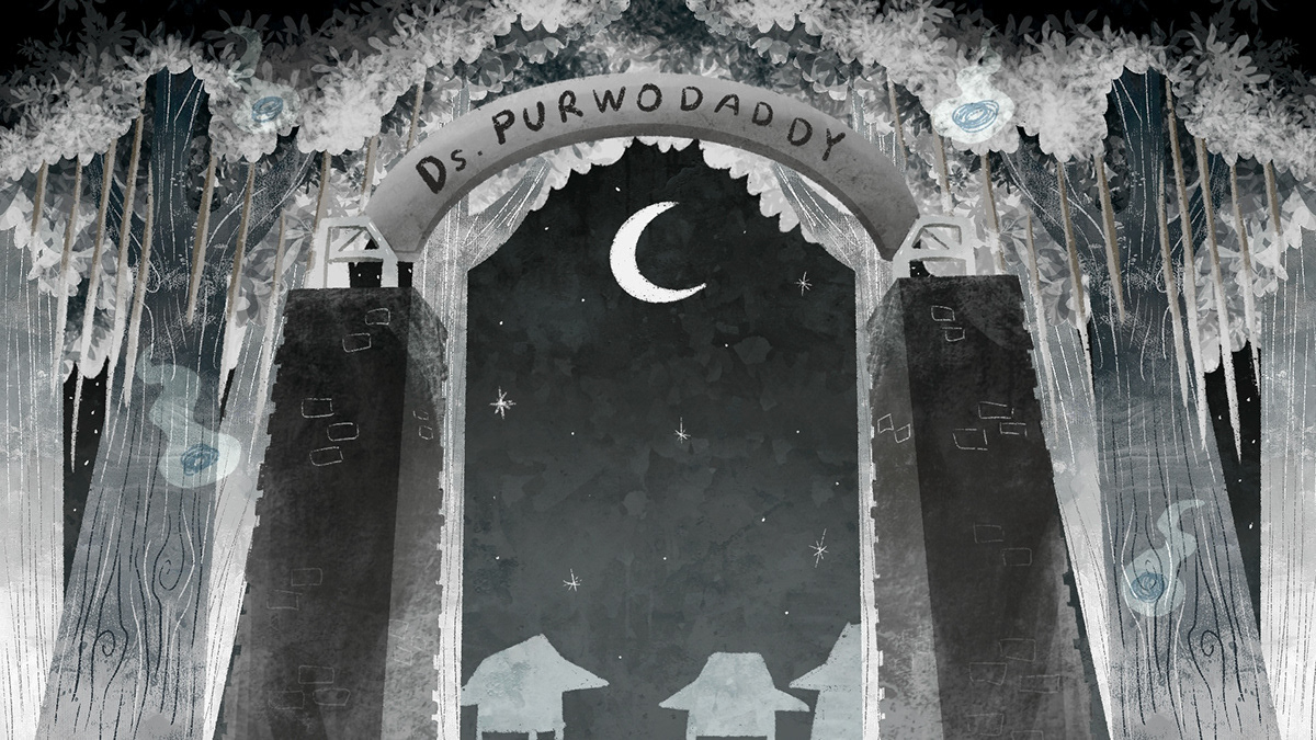 Background: village entrance
