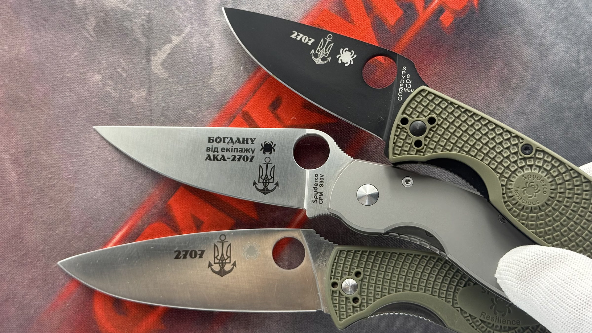 Лазерне гравіювання на ножах Spyderco у Gravirovka.ua
