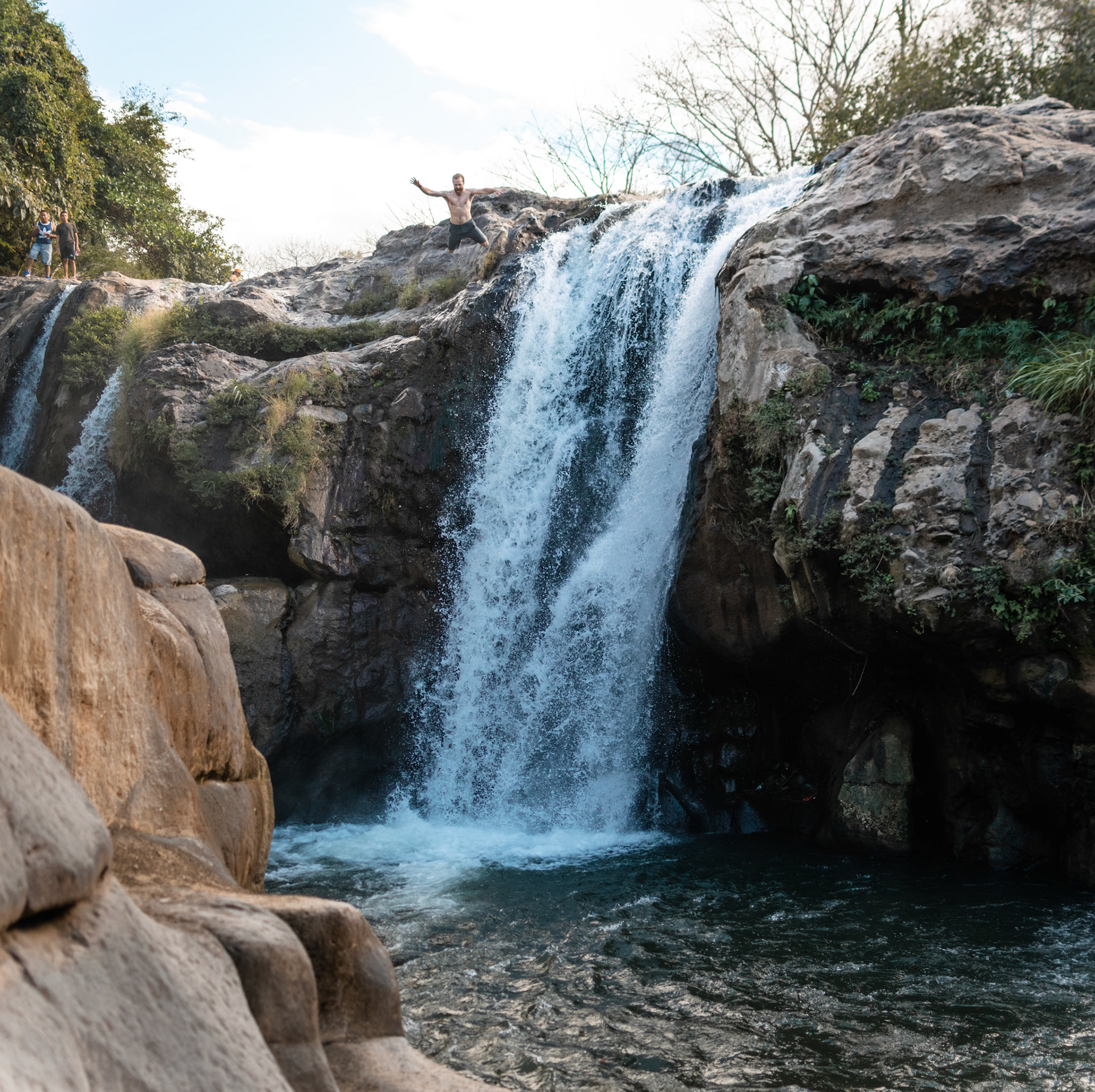 Still day two, went to a crazy hot spring waterfall.