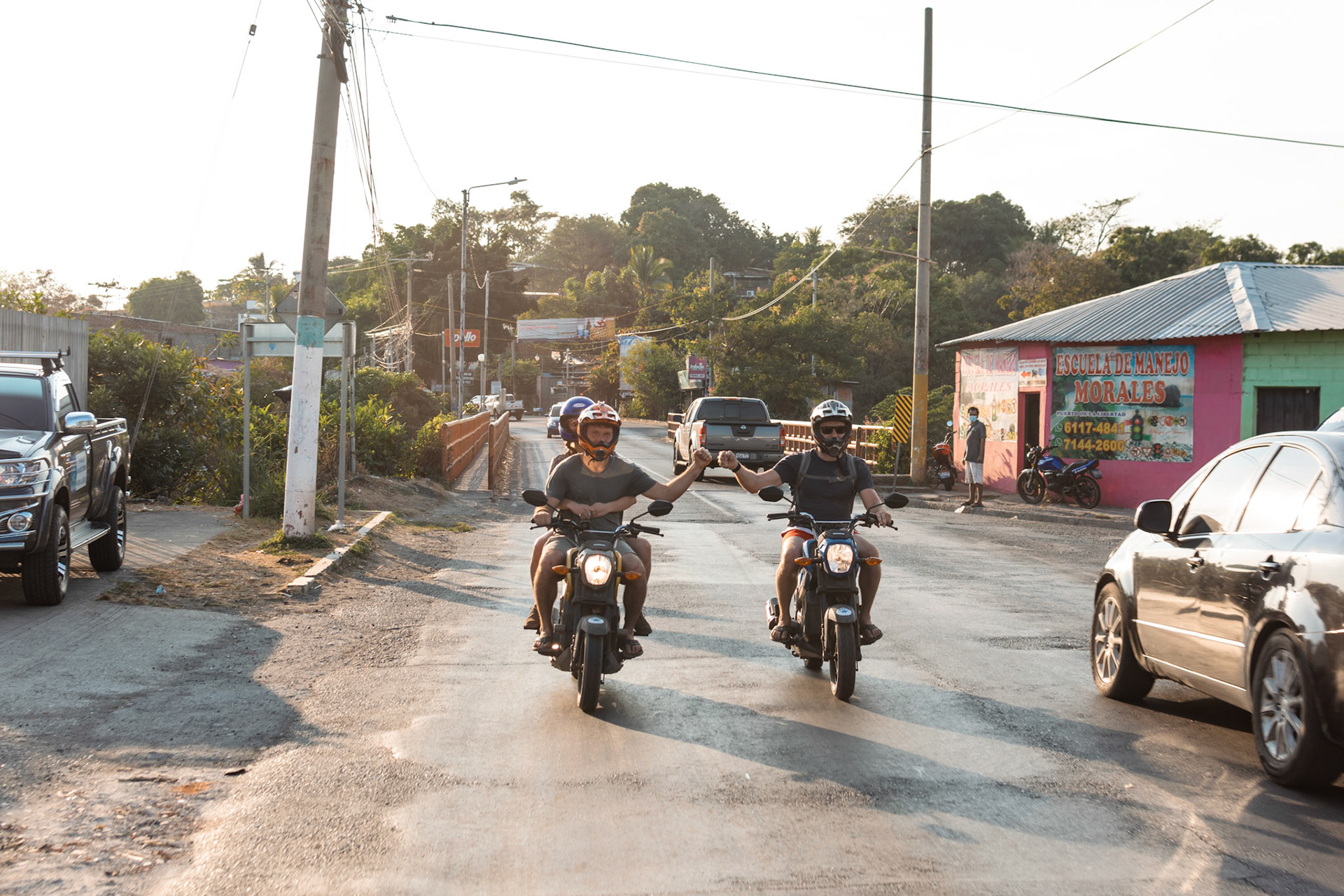 Riding along the coast and through small towns