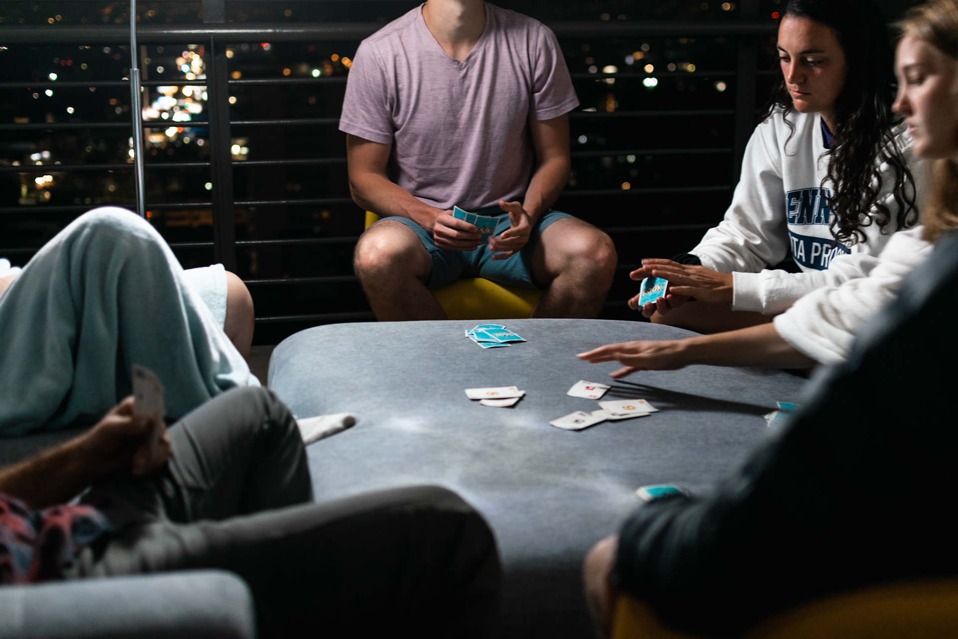 Played cards and hung out in the evening at our Airbnb