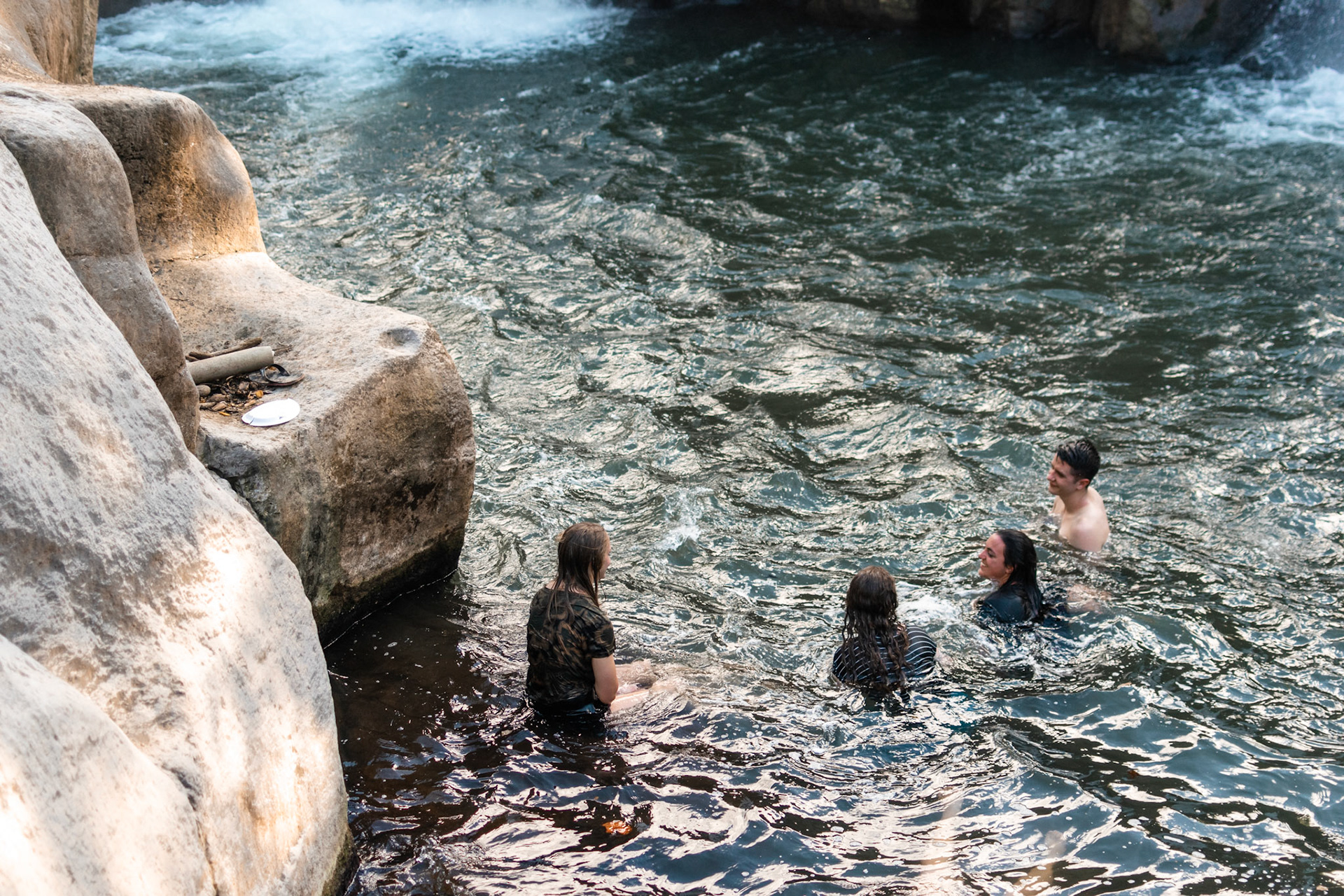 All the water (including off the falls) was hot!