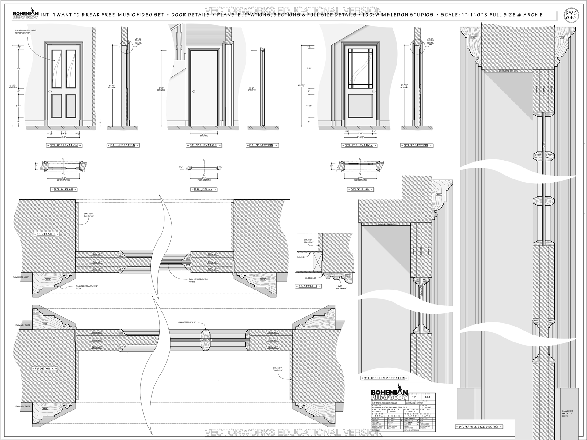 Detail Drawing - 'I Want to Break Free' Video Door Details