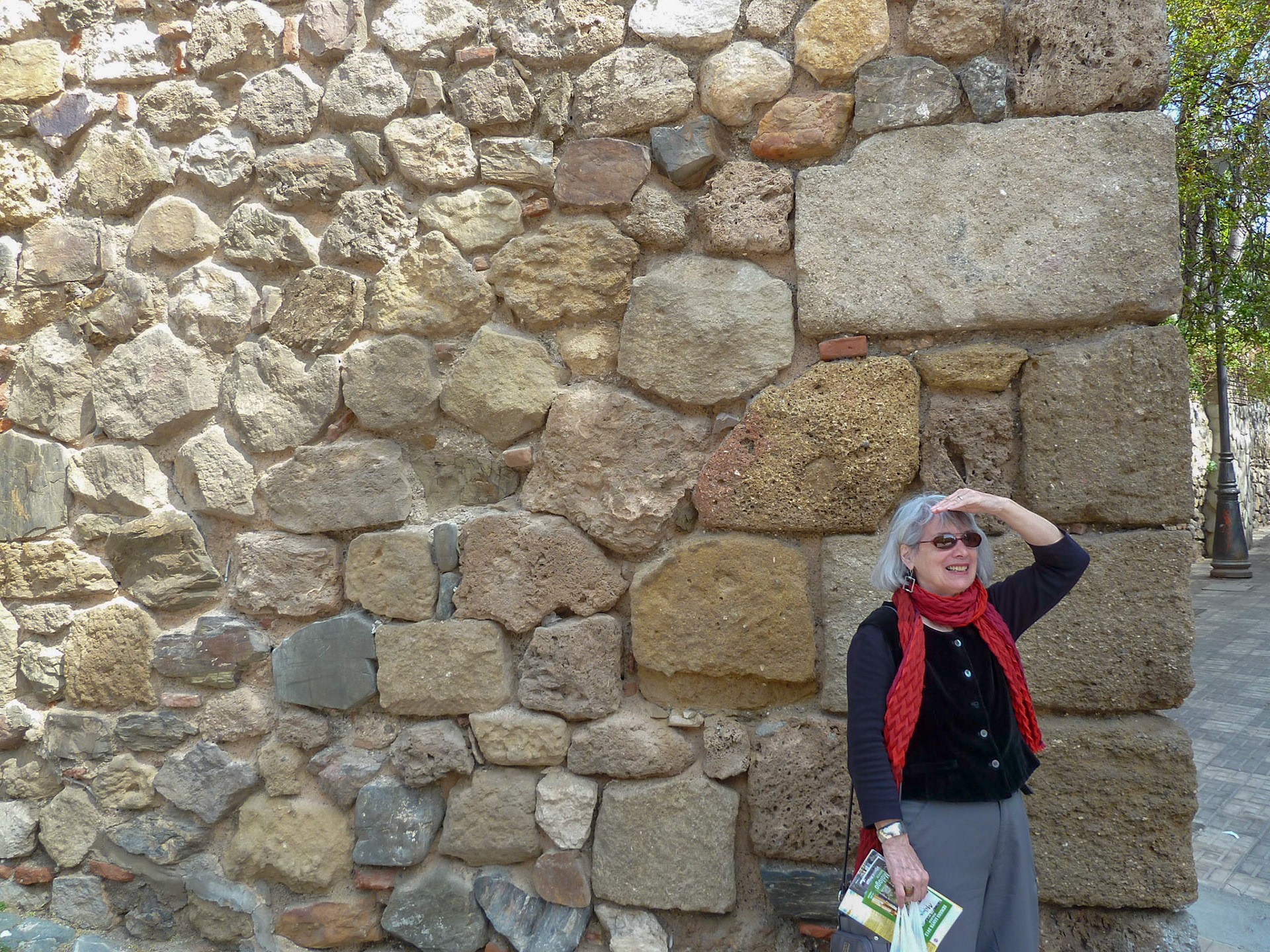 Rocks of many ages and Linny.