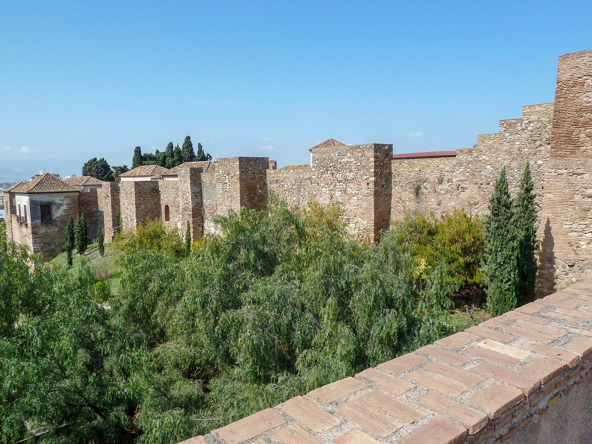 Along the walls.