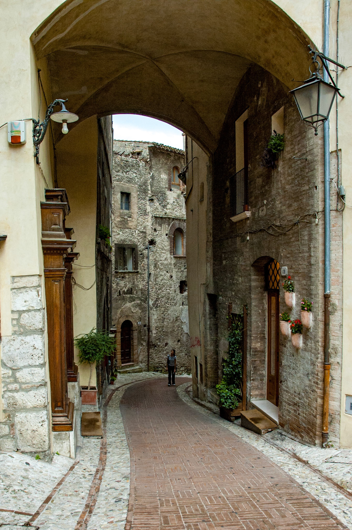 A pedestrian street.