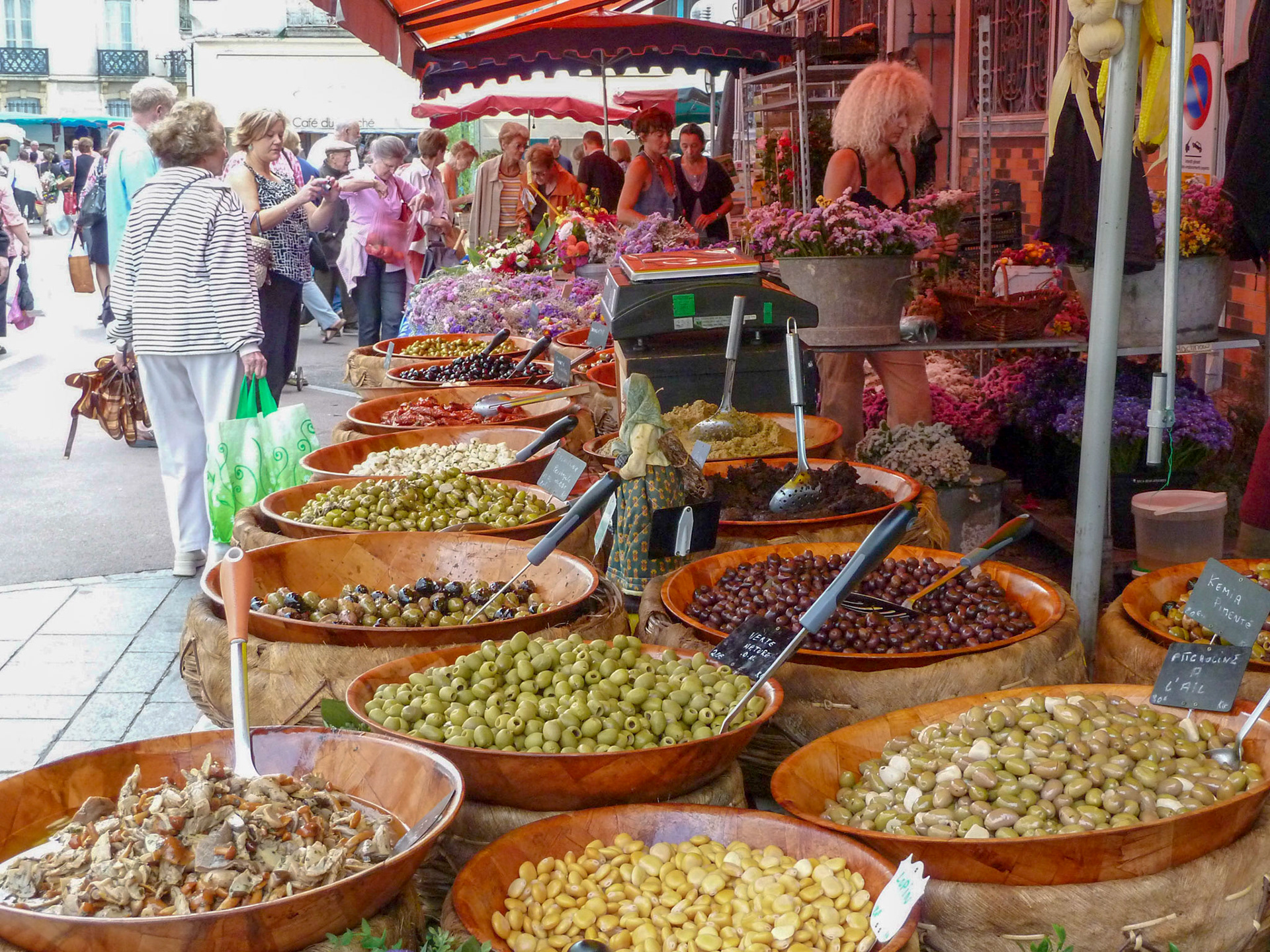 In Dijon's enormous market.