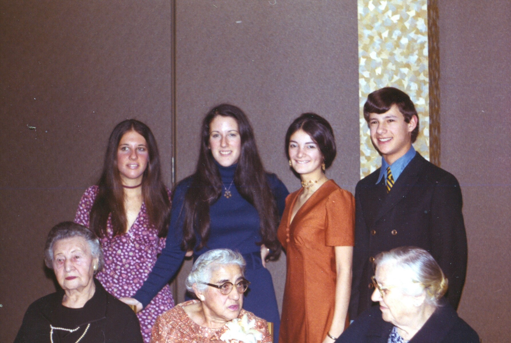 Grammy Freeman's 80th. 4 cousins—Jill & Linda Hersh; Jan & Doug Freeman.
