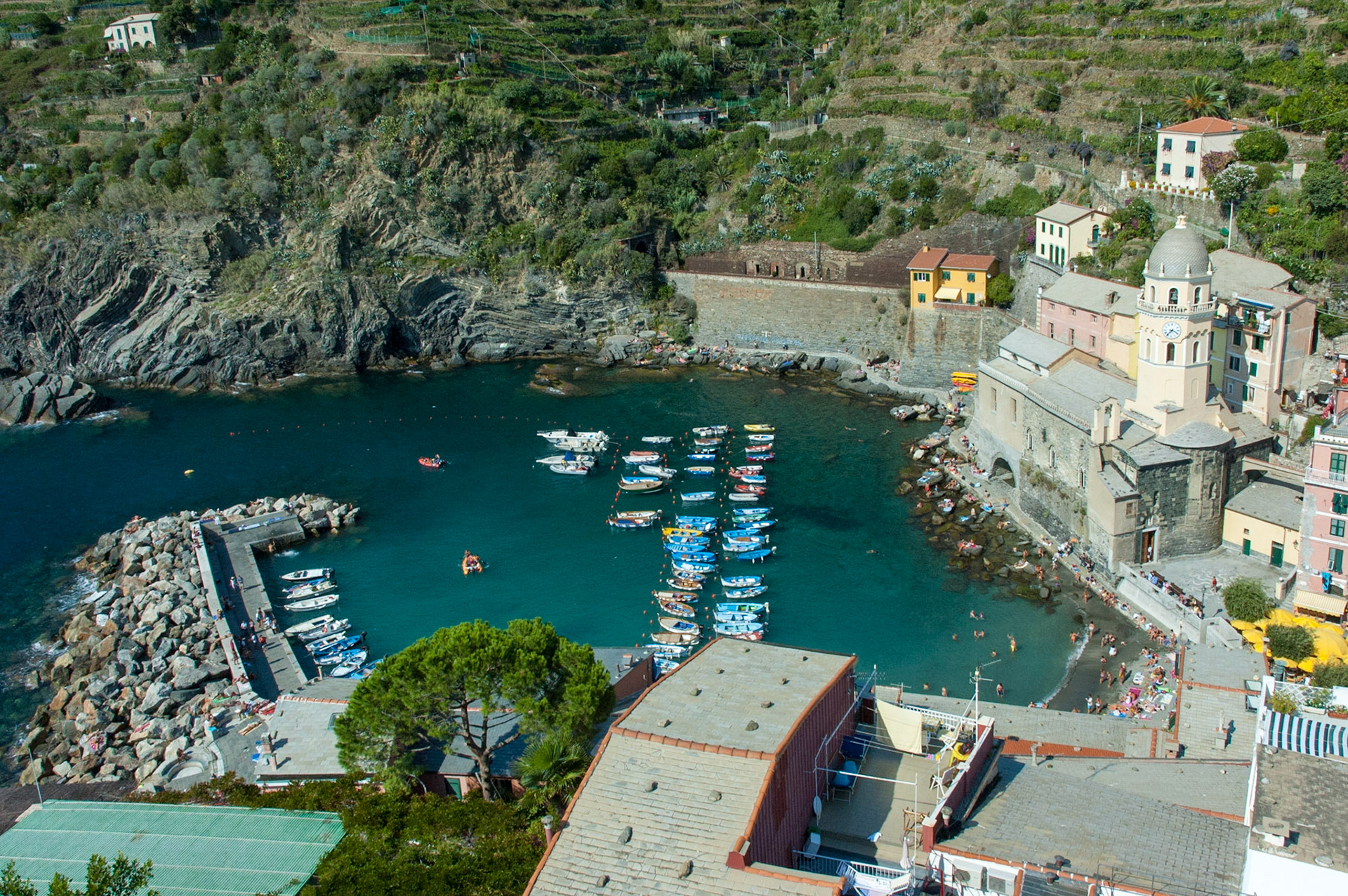 The harbor.