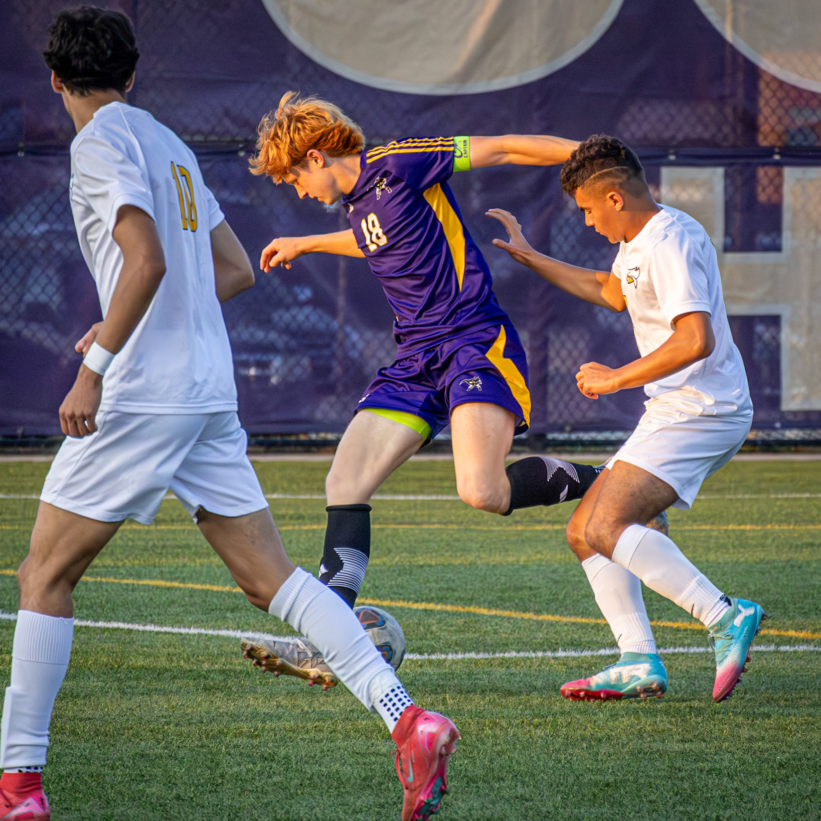 Brecken Byrd shields the ball from the defender. (Photo by Milana Rico)