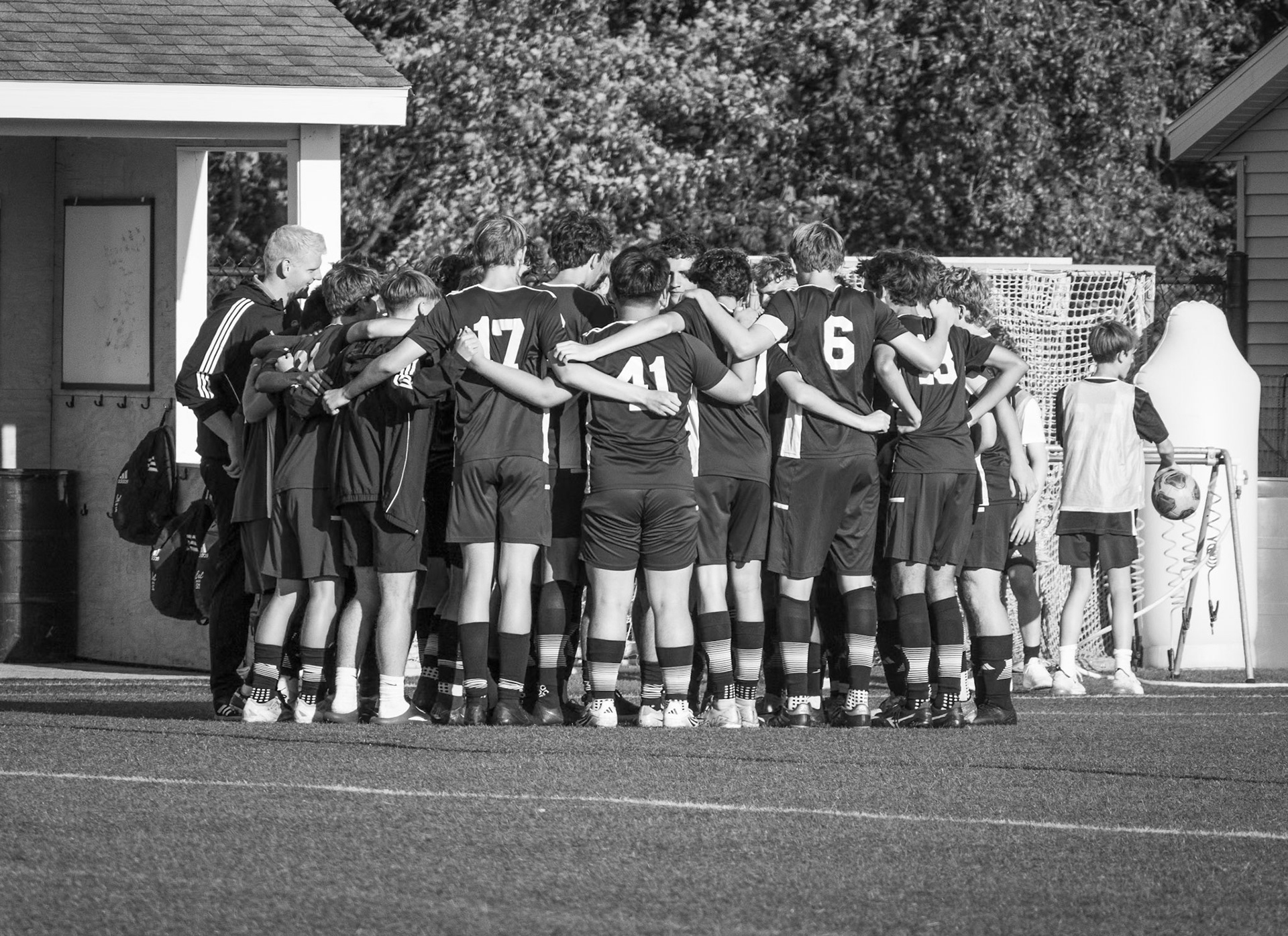 Fired up and focused, The Scots are ready to take on the challange of the game. (Photo by Akaela Daman)