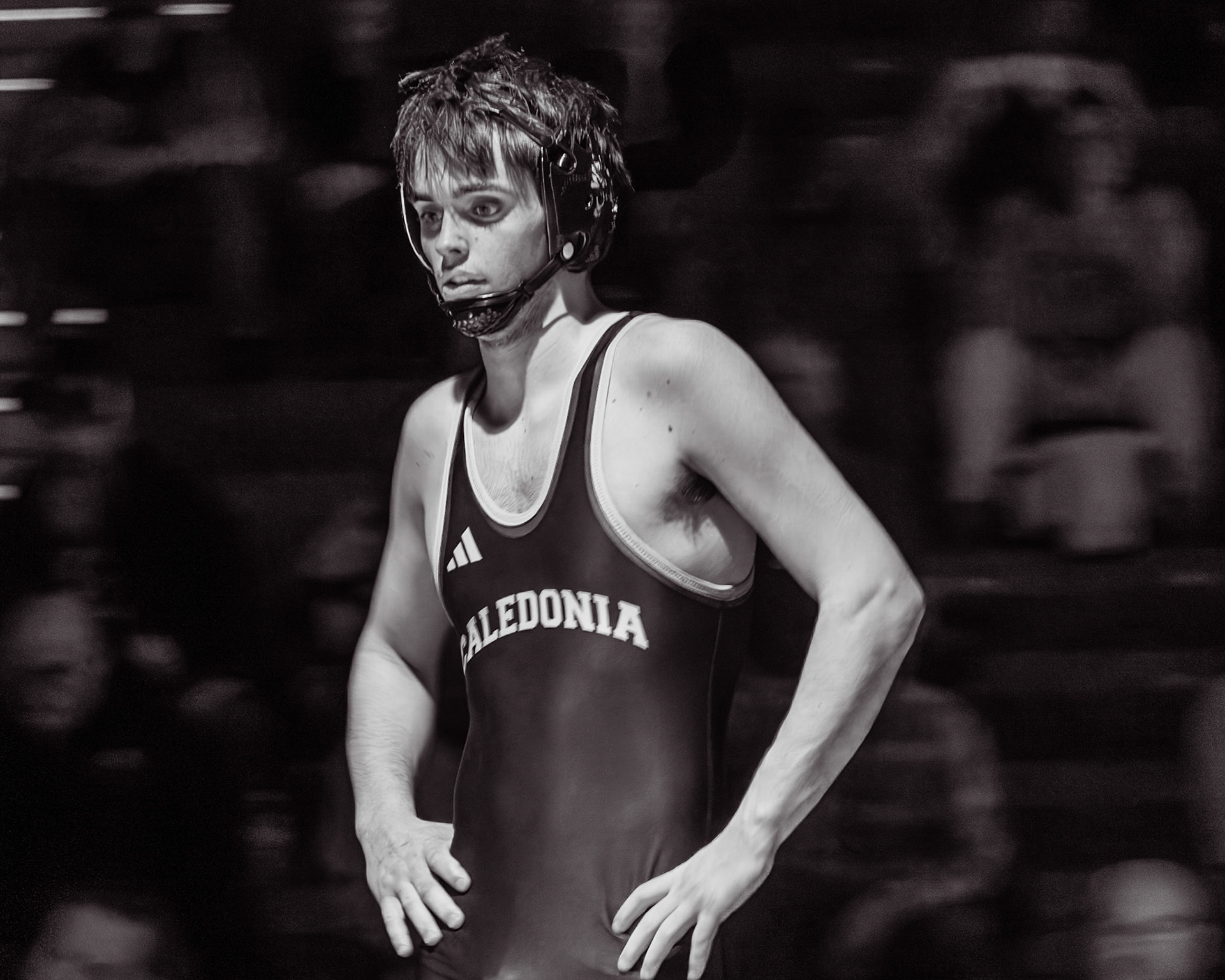 Koleson waiting for the ref to get ready. (Photo by Ellie VanderRoest)