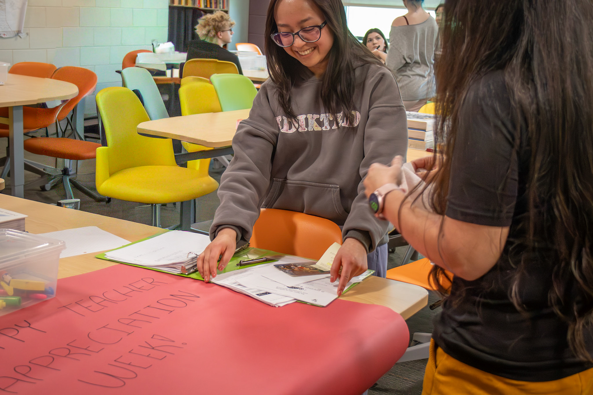 Katie Tran, Key Club meeting (Photo by Zainab Piromari)