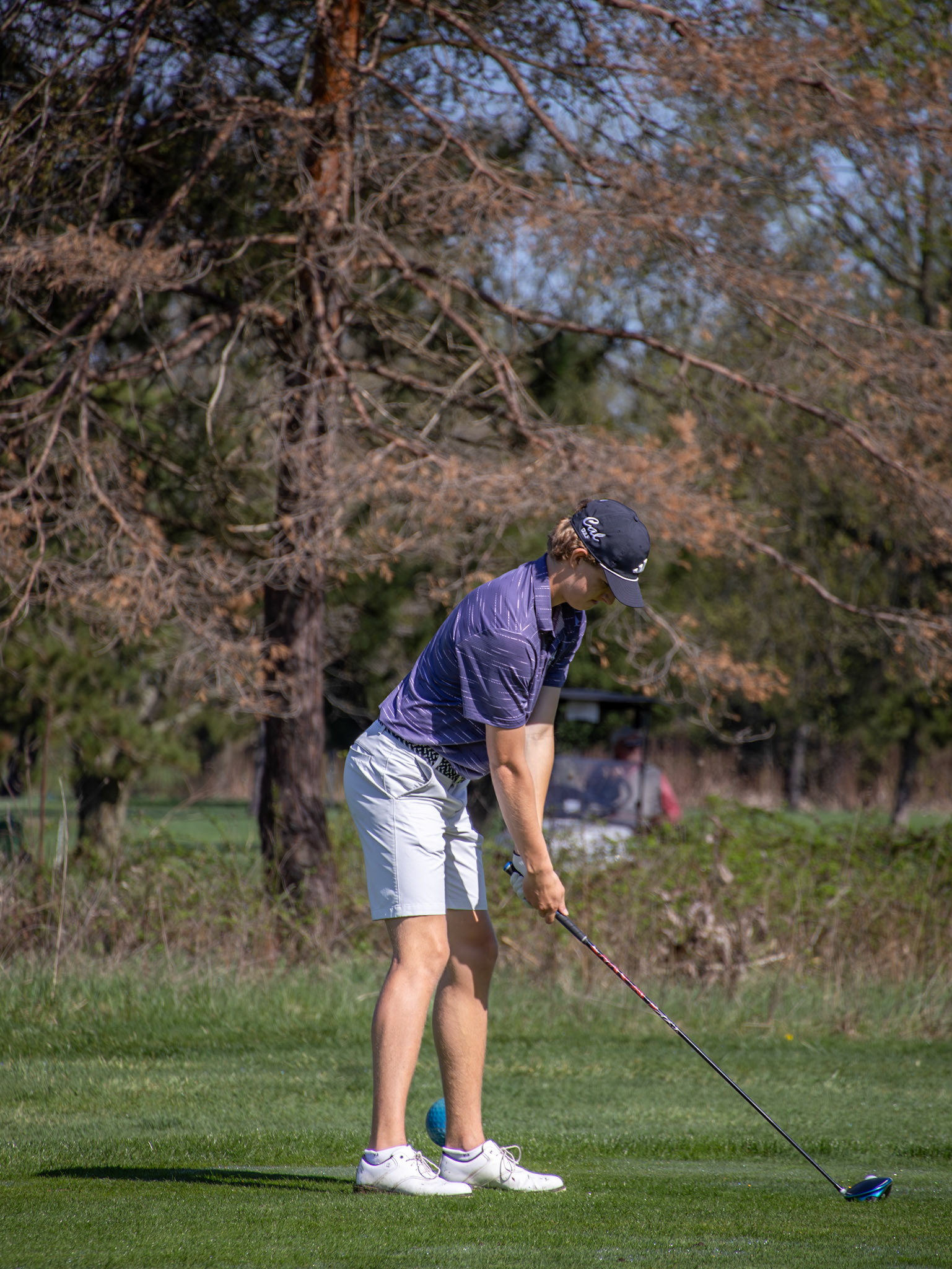 Alex Postma prepares for his tee shot. (Photo by Aaron Pyper)