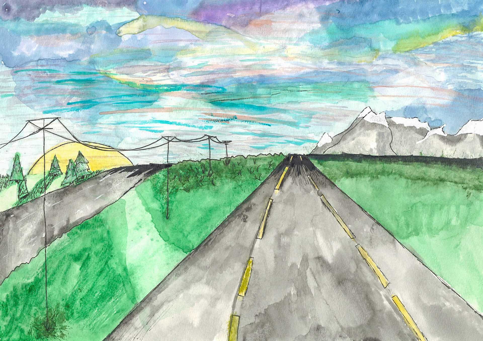 Ink and Watercolor (Arianna Brown)