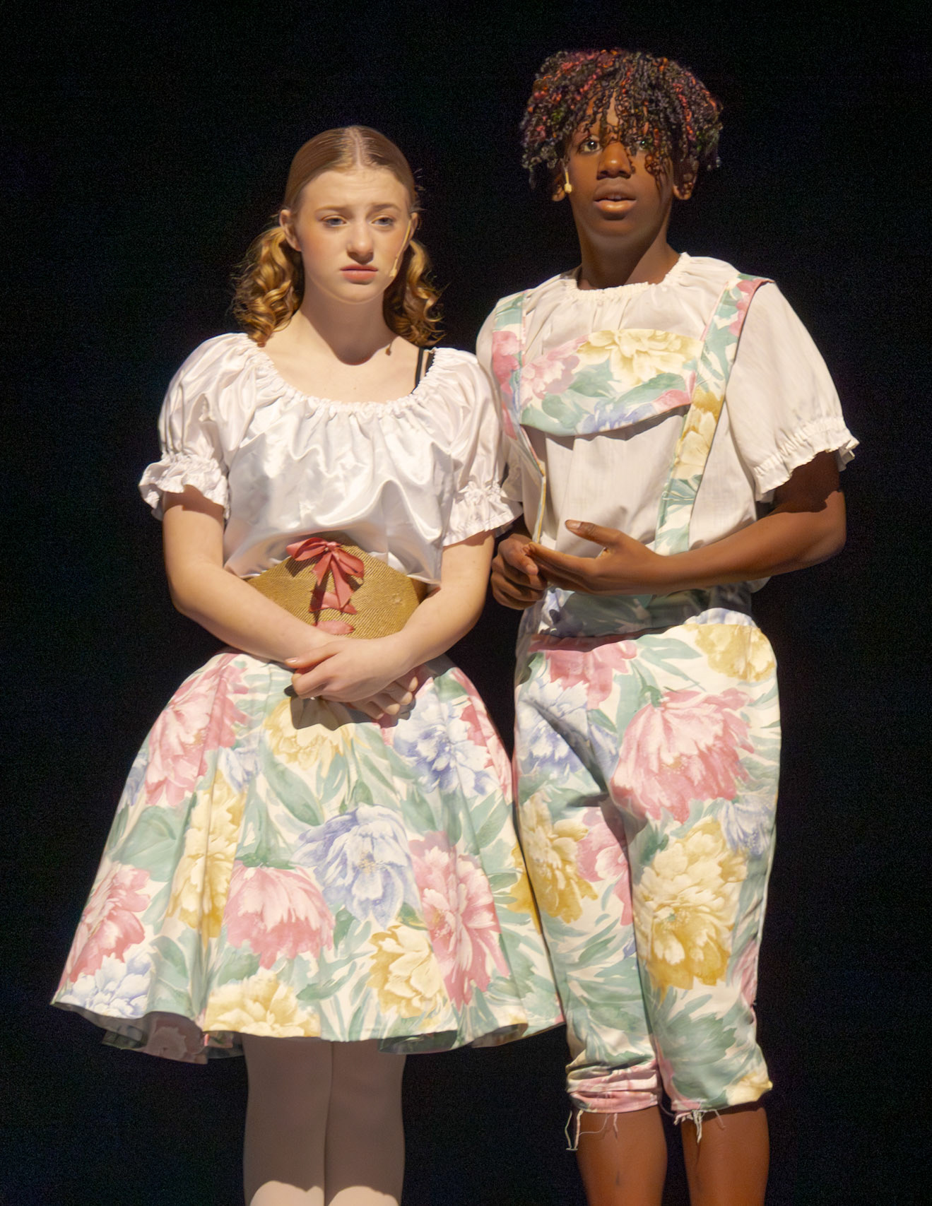 Lost in a fairytale world, Judah Dorband and Emma Kellogg navigate the enchanting story of Hansel &amp; Gretel together in The Brothers Grimm Spectaculathon. (Photo by Caralyn Price)
