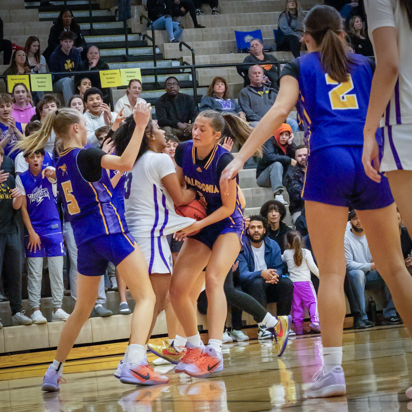 Olivia protects possession, holding off pressure from the defense. (Photo by Jeremiah Pittman)
