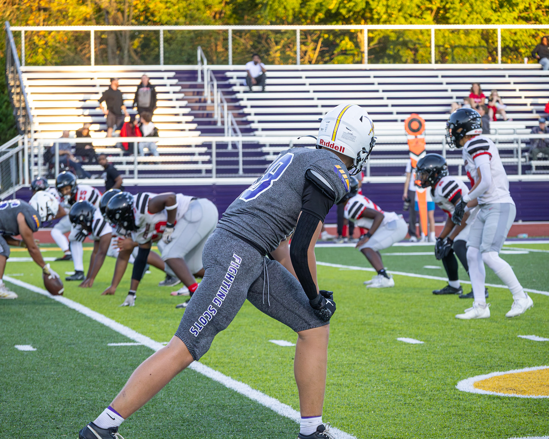 Sutton Smith studies the defense as he prepares to run his route, aiming for a first down. (Photo by Ella-Grace Wickens)