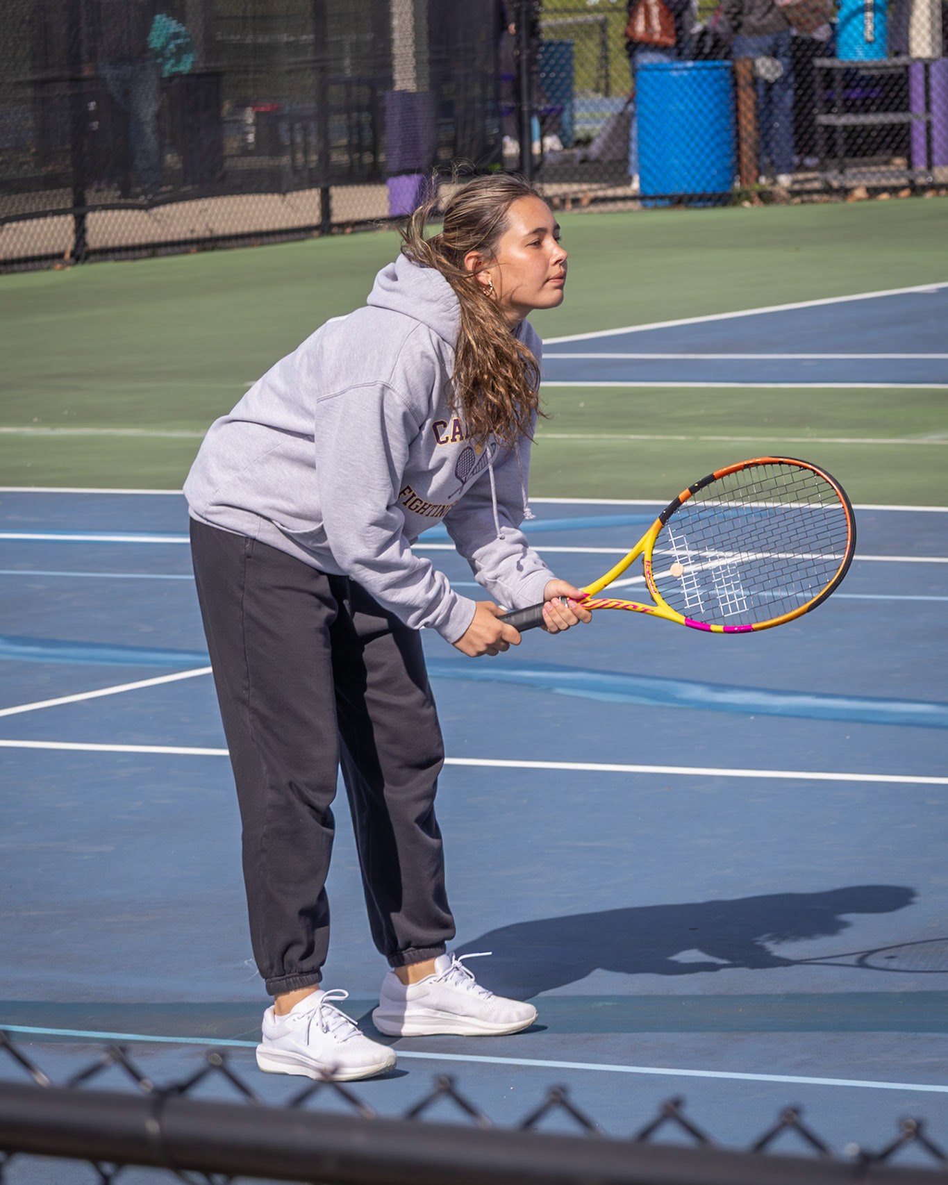 Ayla Gerken stays calm, focused, and ready for the next return. (Photo by Mya VanderZwaag)