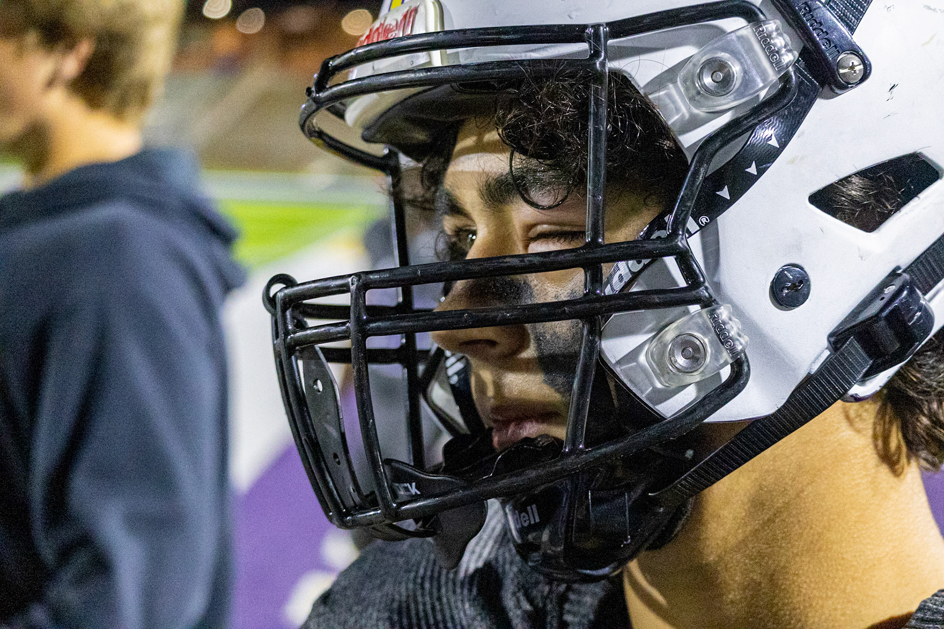 PAIN AND PERSERVERANCE  Jackson Heffner recovering from a hard hit to the eye, fight in every blink. (Photo by Khloe Lowande)