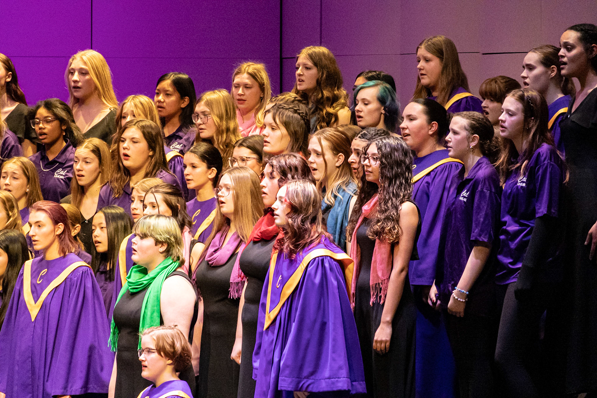 Kendall Somerville stands with many as they close the final song for the 2026 Winter Treble-Choir Concert. (Photo by Lucas Swartz)
