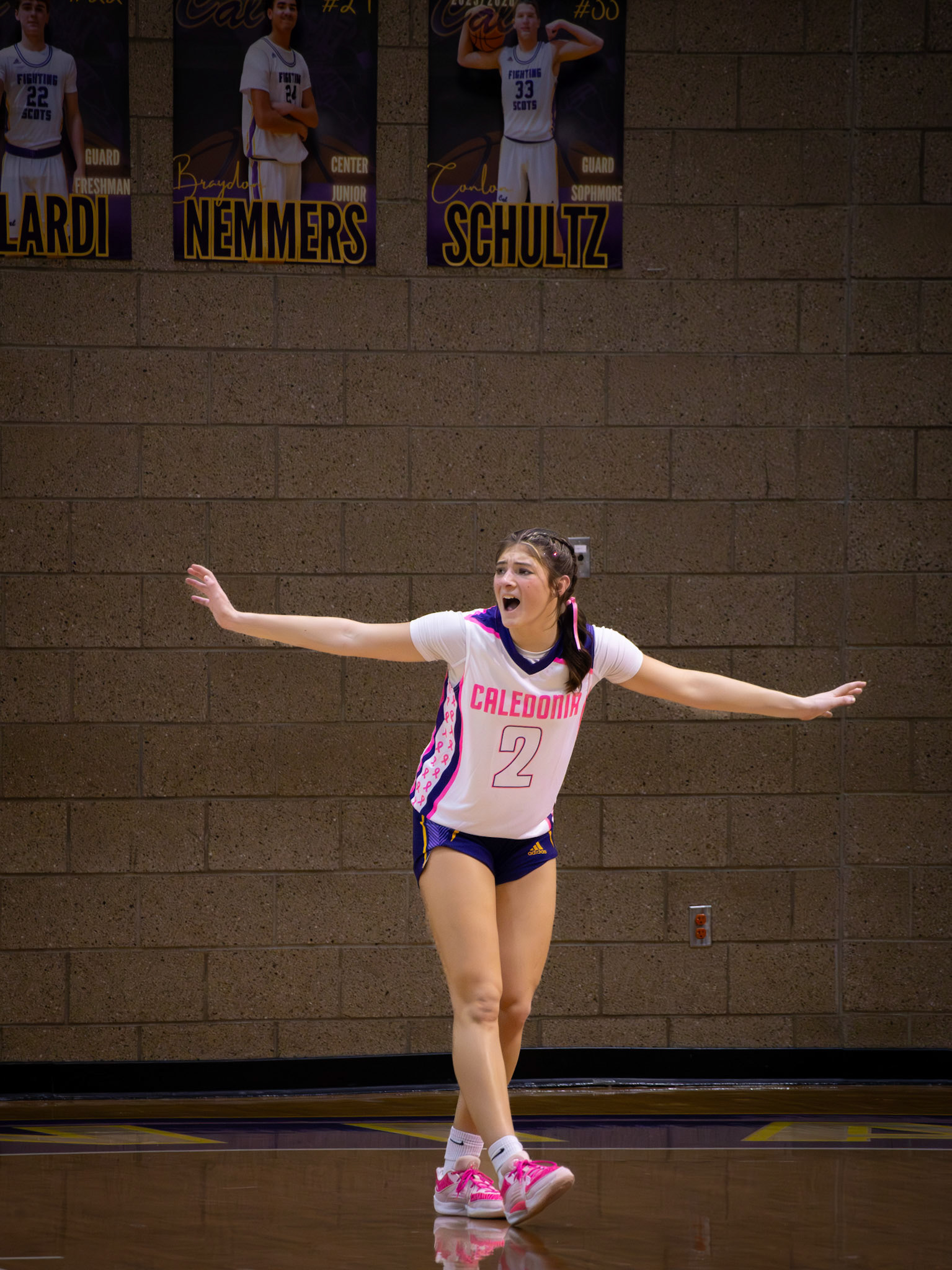 Leading the floor, Kayla Briseno brings energy and communication. (Photo by Aibree Akers)