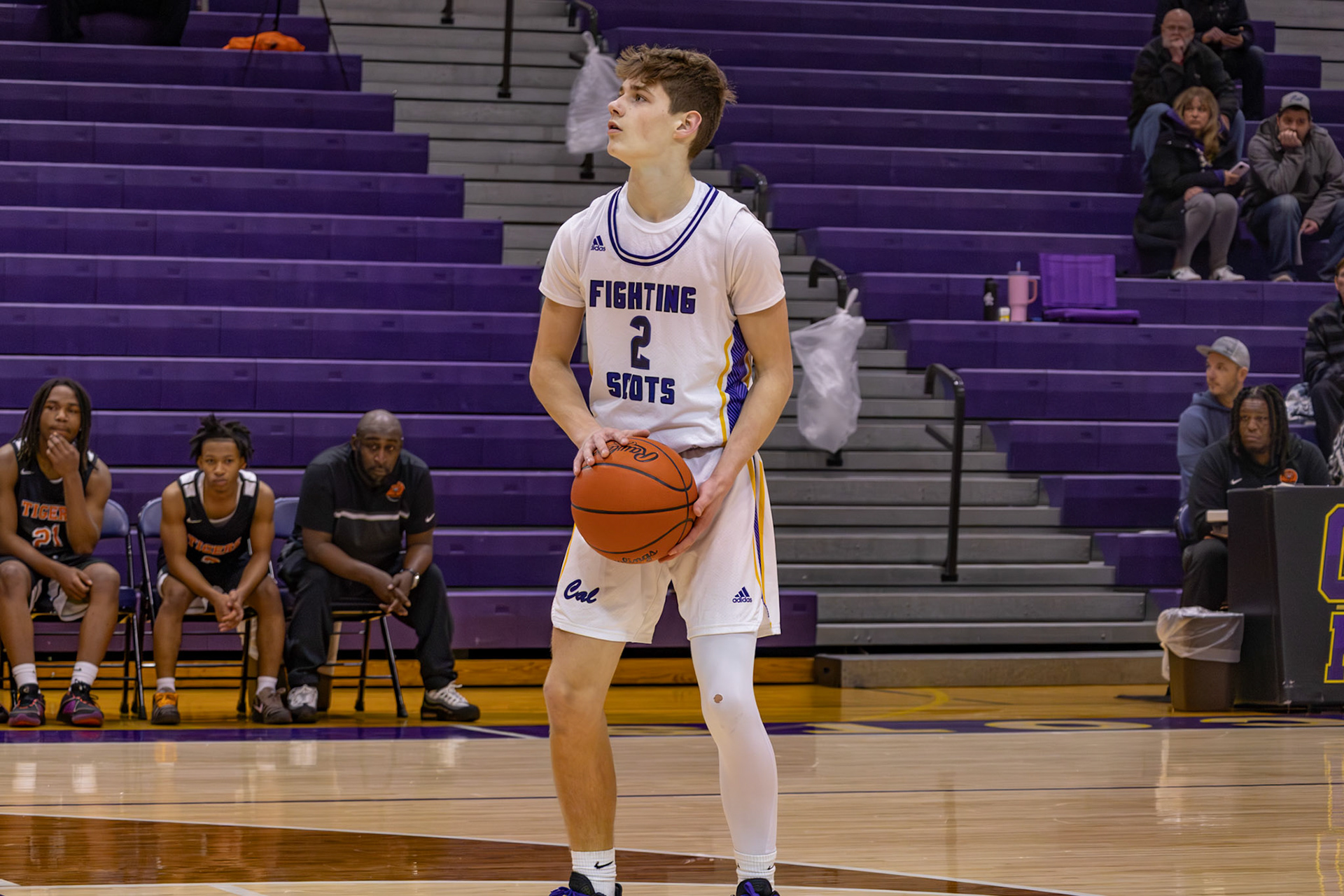 Austin Guider calmly shoots a free throw at a key point in the game. (Photo by Thomas McKee)