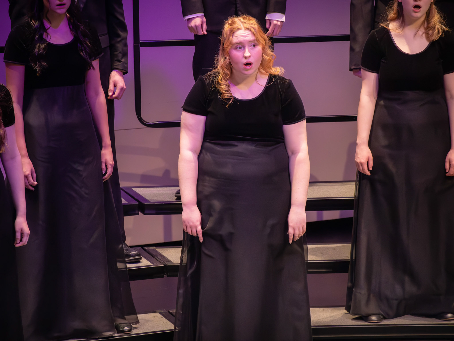 Claire James lets every note shine during her group performance at the Treble/Bass Concert. (Photo by Addi Thornton)