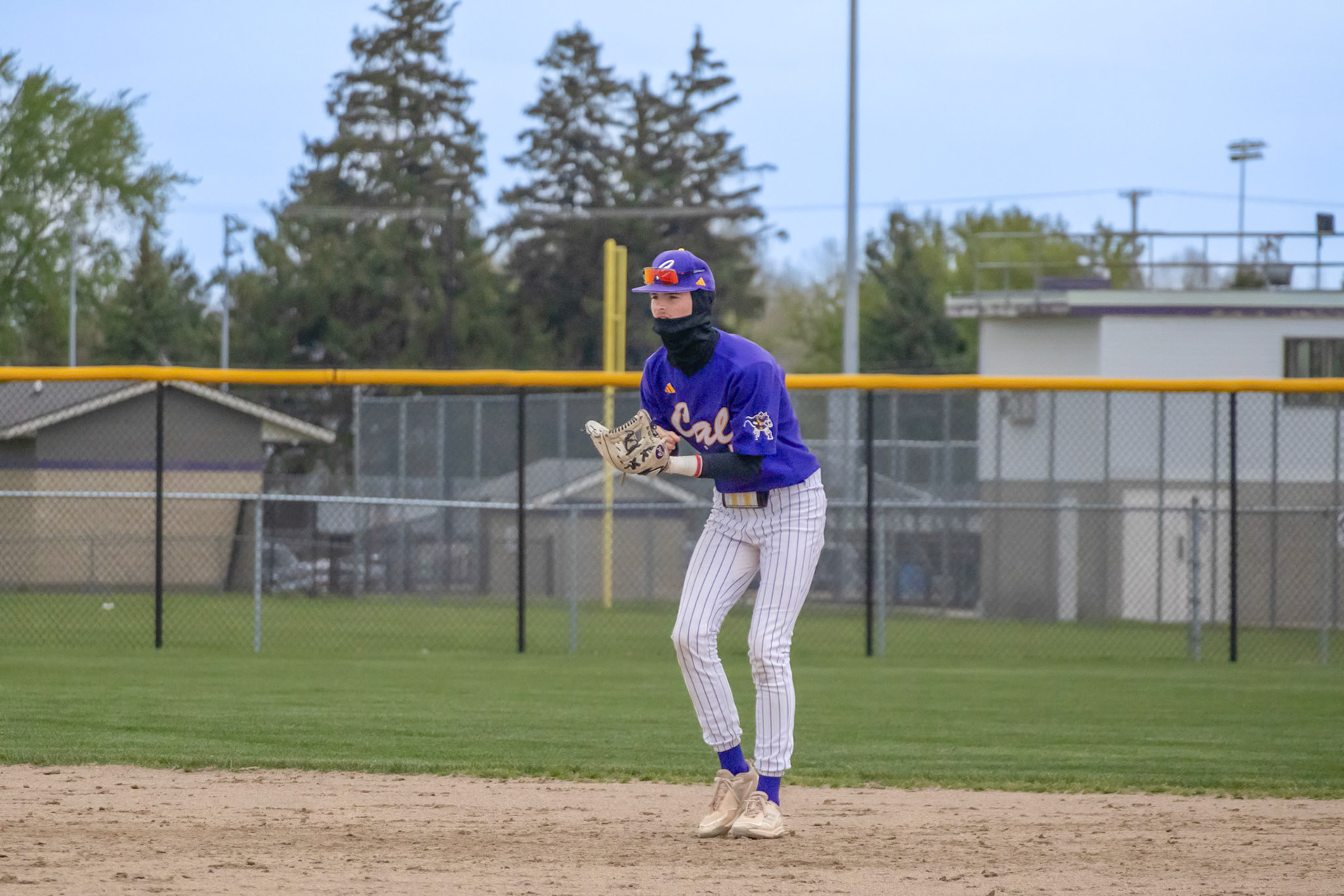 Getting ready for a hit, Jaeger Tidey opens his glove to snatch a ground ball. (Photo by Ella-Grace Wickens)