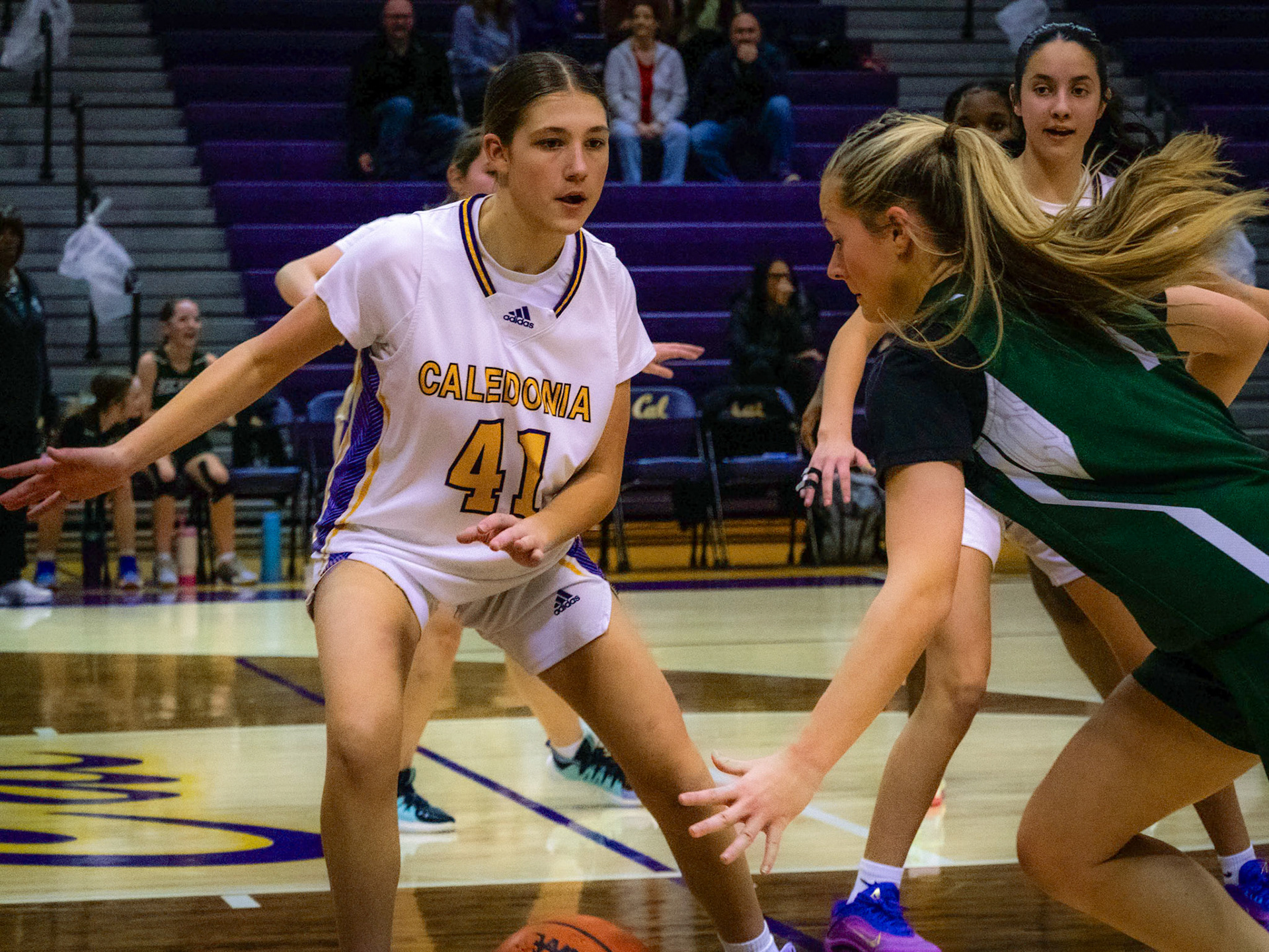 Madison Triebel works to keep the ball. (Photo by Gemma Piccard)