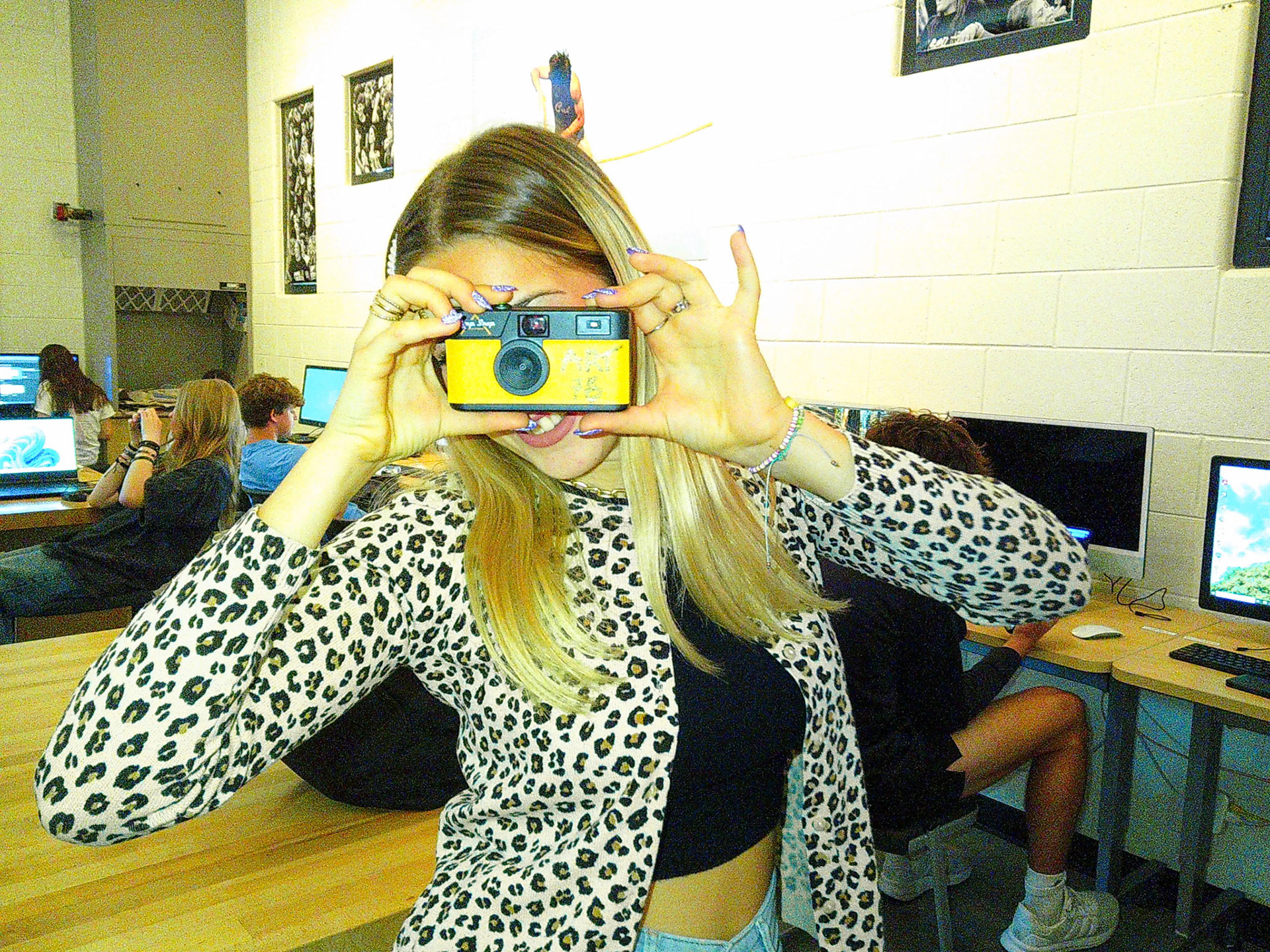 French exchange student Marie Bozso enjoys the creative emphasis of her art class. (Photo by Salome Rouhier)