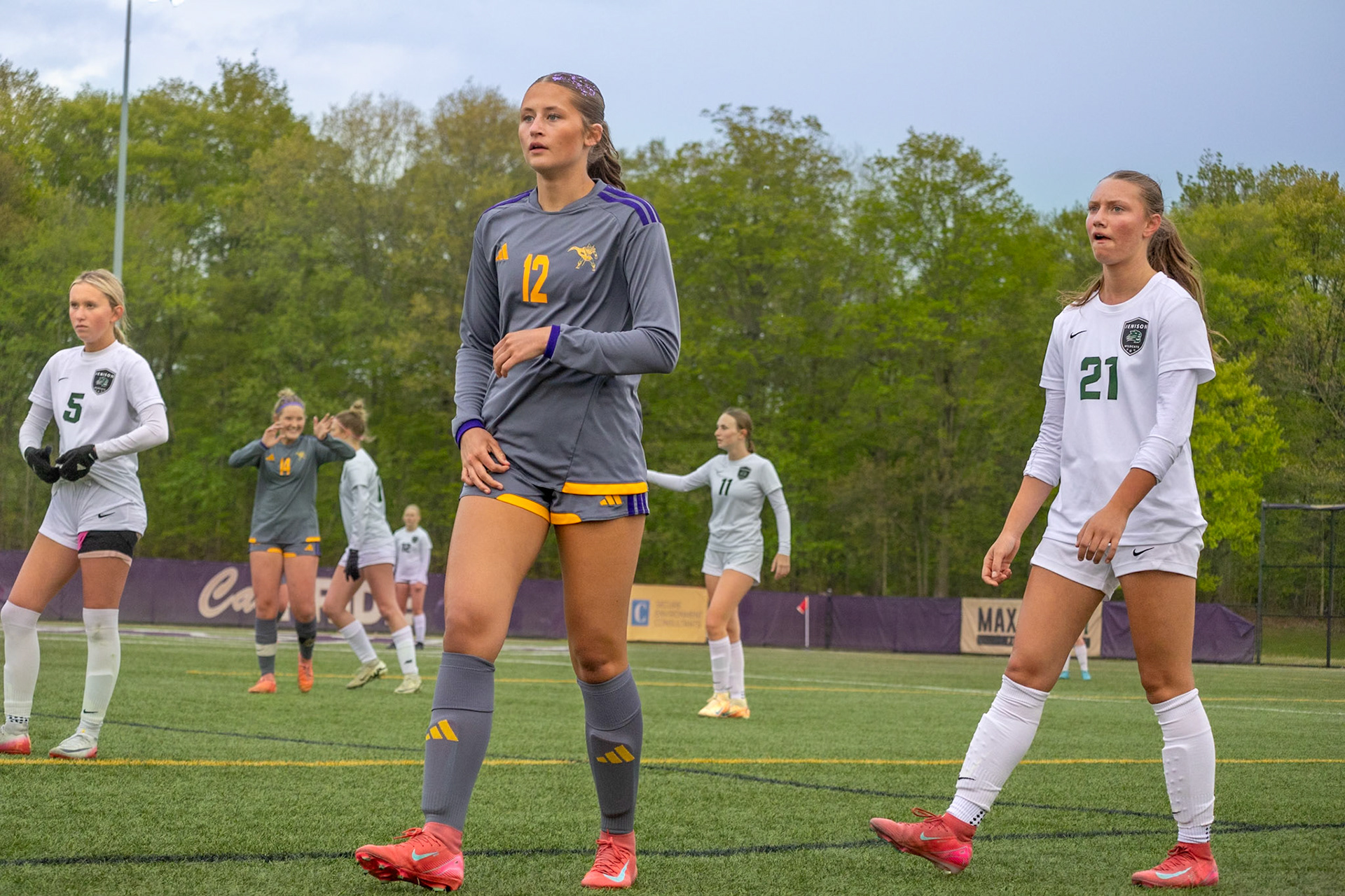 Olivia Foster stays ready on the field, waiting for the perfect throw-in to bring the ball back into play. (Photo by Ava LaBine)