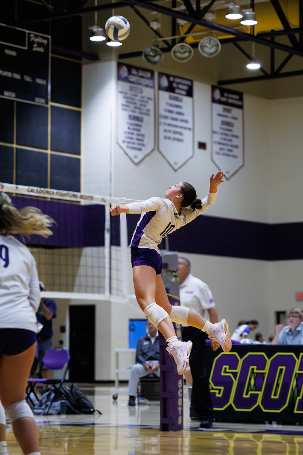 RISING ABOVE Lydia Bell launches for a powerful kill. (Photo by Joseph Bawi)